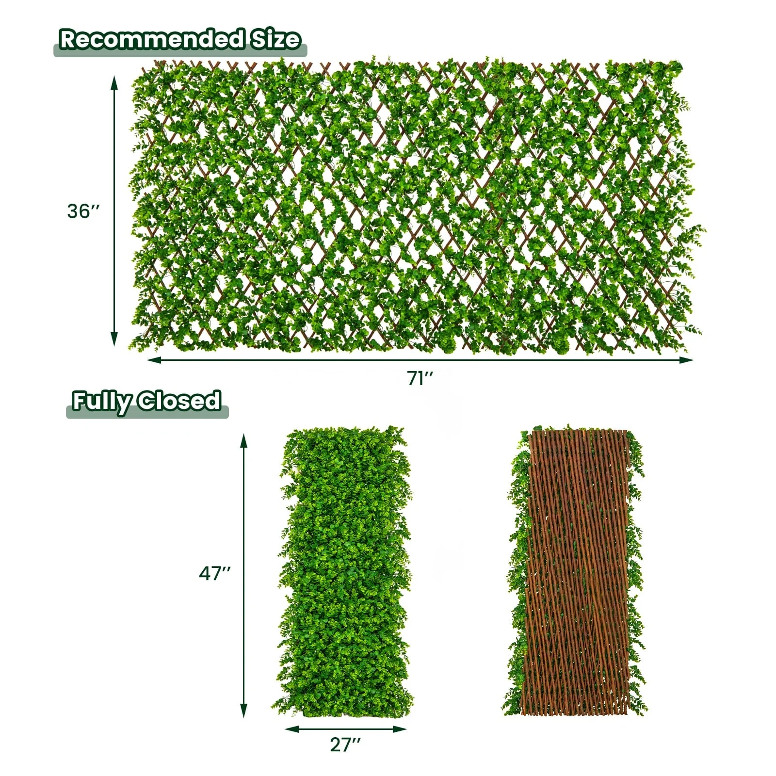 Expandable Fence Privacy Screen, Sun-Protective Artificial Hedge, Green - Image 6