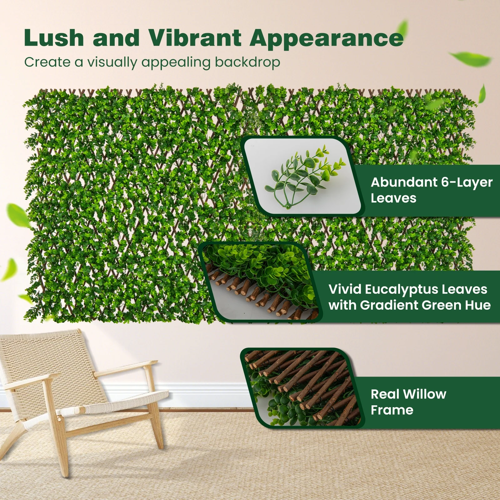 Expandable Fence Privacy Screen, Sun-Protective Artificial Hedge, Green - Image 7