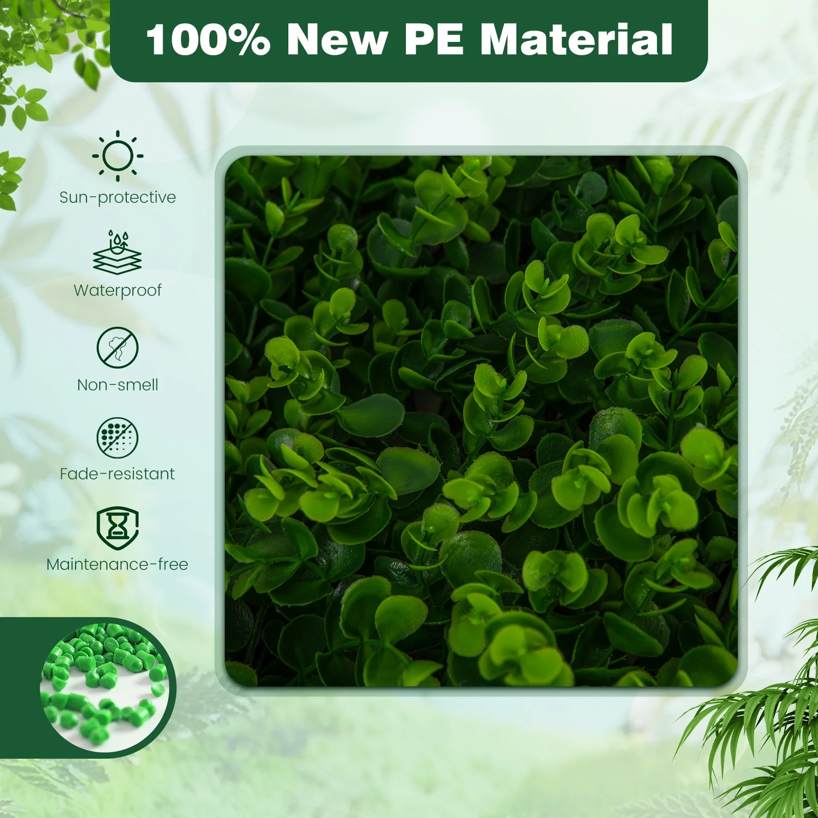Expandable Fence Privacy Screen, Sun-Protective Artificial Hedge, Green - Image 8