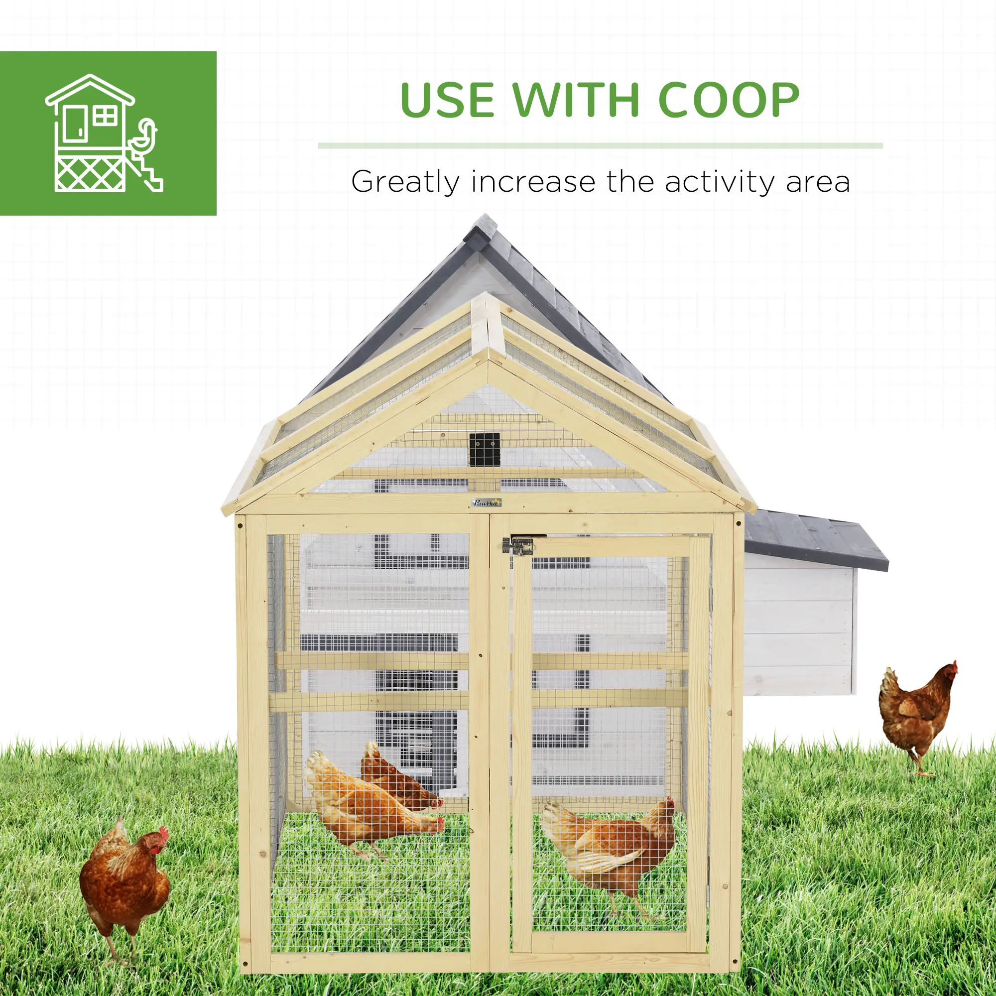 Expandable Outdoor Chicken Coop, 2 Doors, 3 Perches, 1–3 Chickens - Image 6