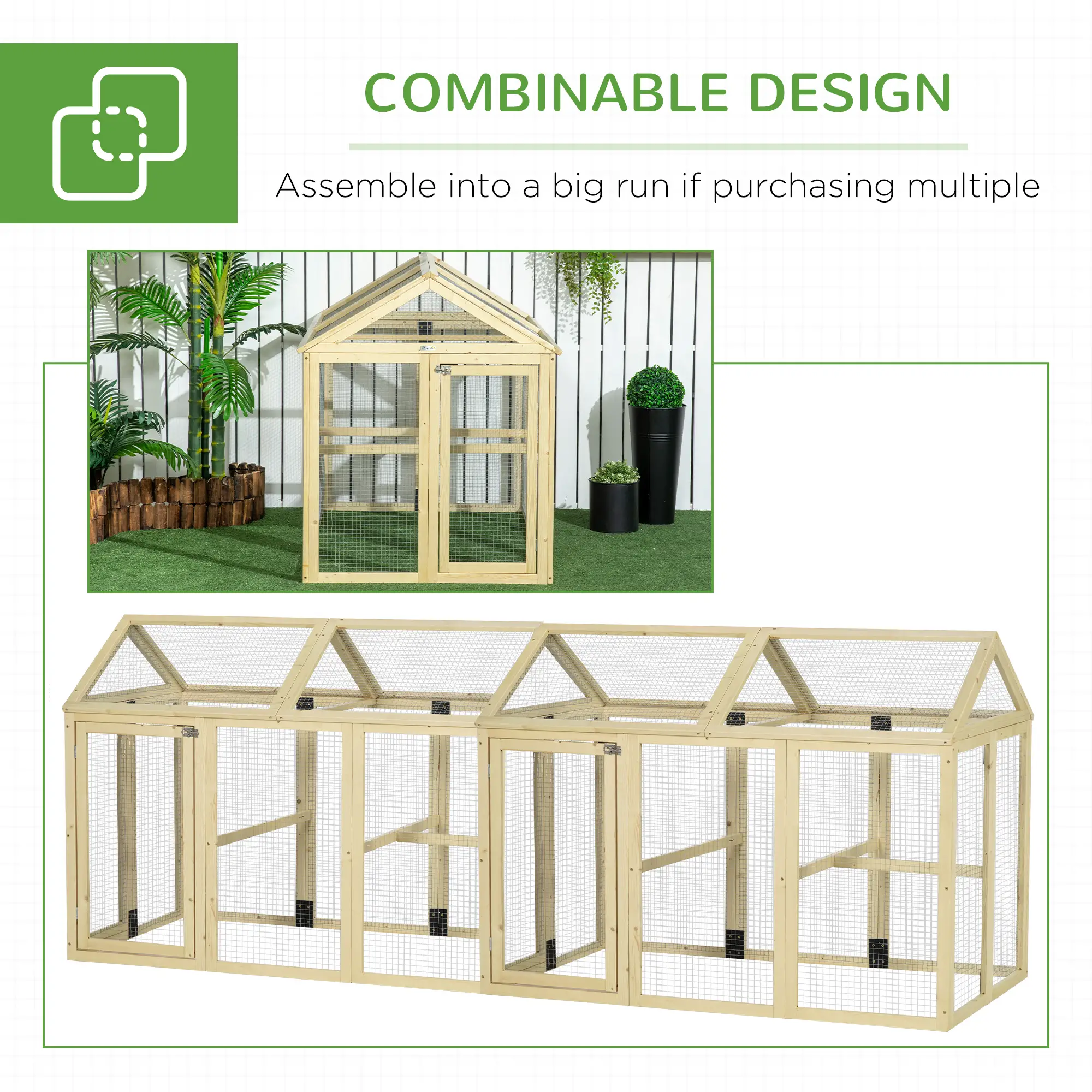Expandable Outdoor Chicken Coop, 2 Doors, 3 Perches, 1–3 Chickens - Image 7