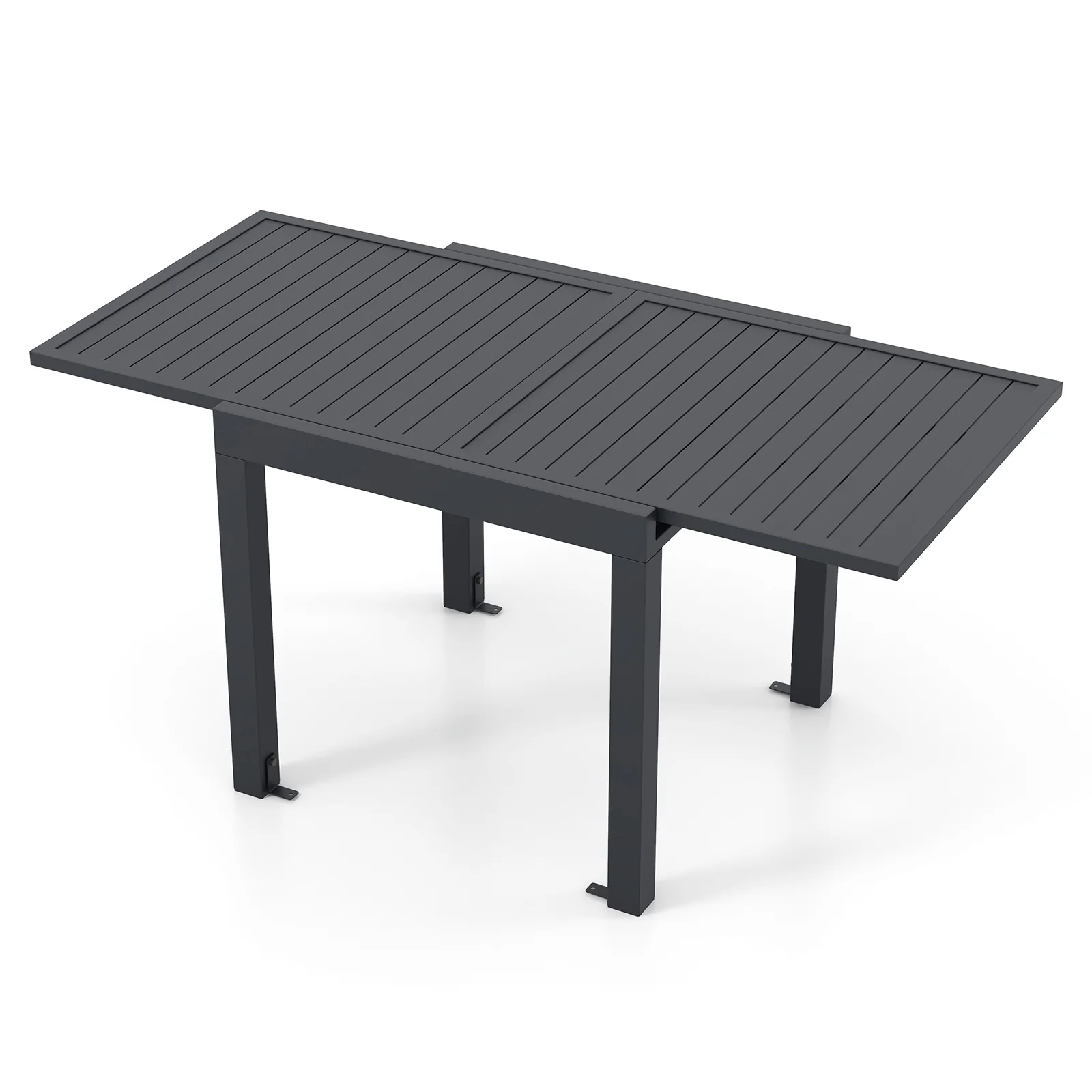 Expandable Patio Dining Table, 4-6 People, Gray - Image 5