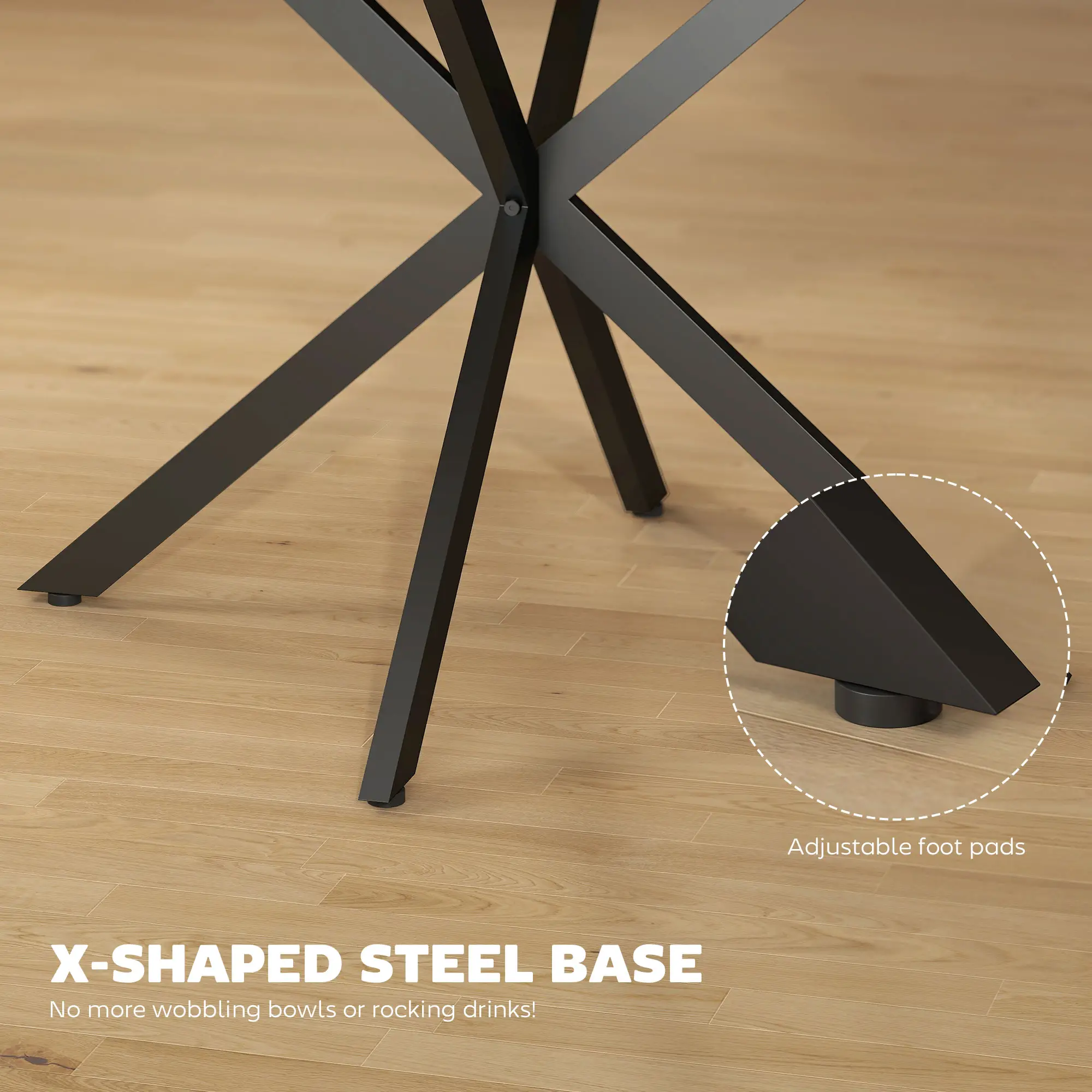 Extendable Dining Table, 39.5"-53", Natural Wood, Industrial Kitchen Table - Image 7