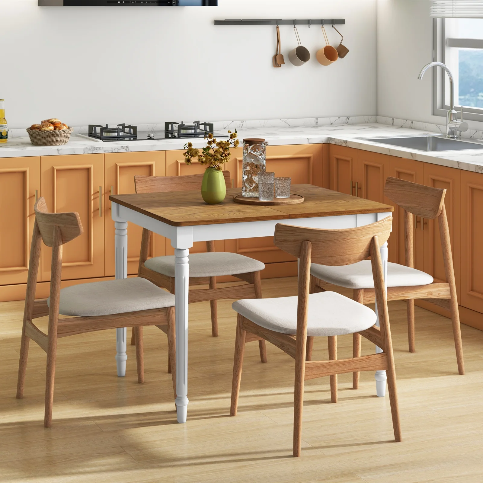 Extendable Dining Table, For 4-8 People, White - Image 3