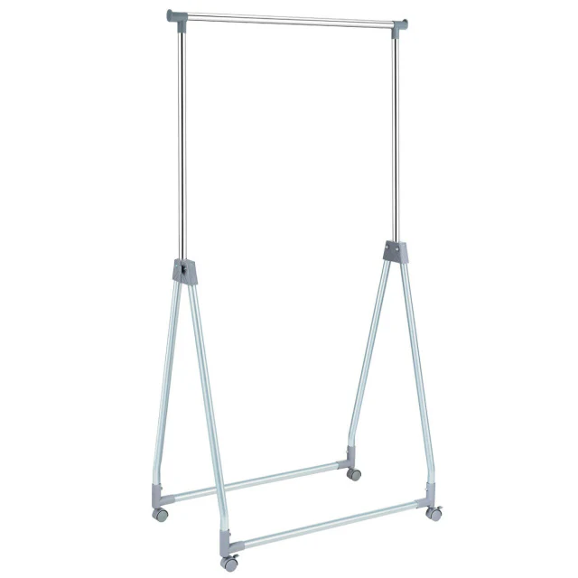 Extendable Foldable Heavy Duty Clothing Rack, Silver - Image 5
