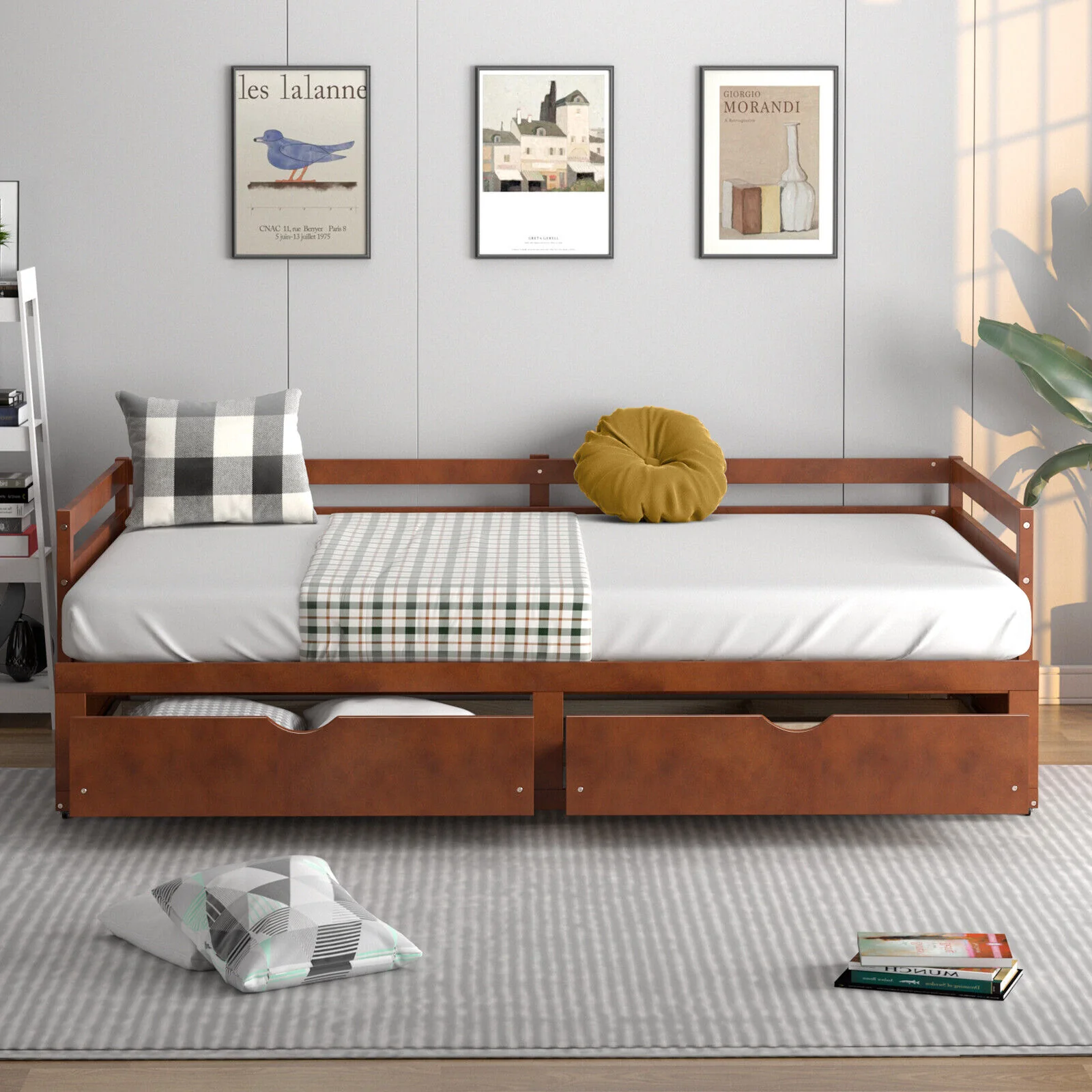 Extendable Twin To King Daybed, Trundle, 2 Storage Drawers, Brown - Image 2