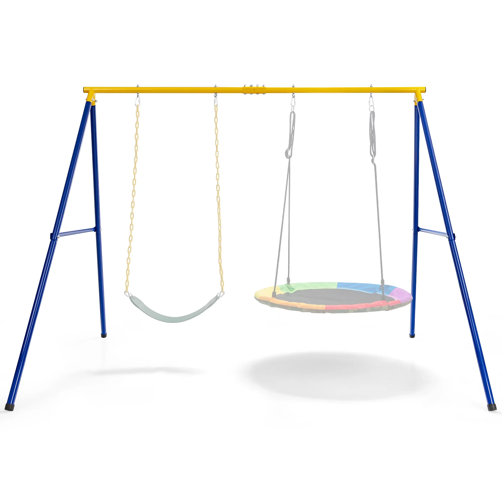 Extra-Large A-Shaped Swing Stand, 660 LBS, Anti-Slip Footpads, Yellow - Image 10