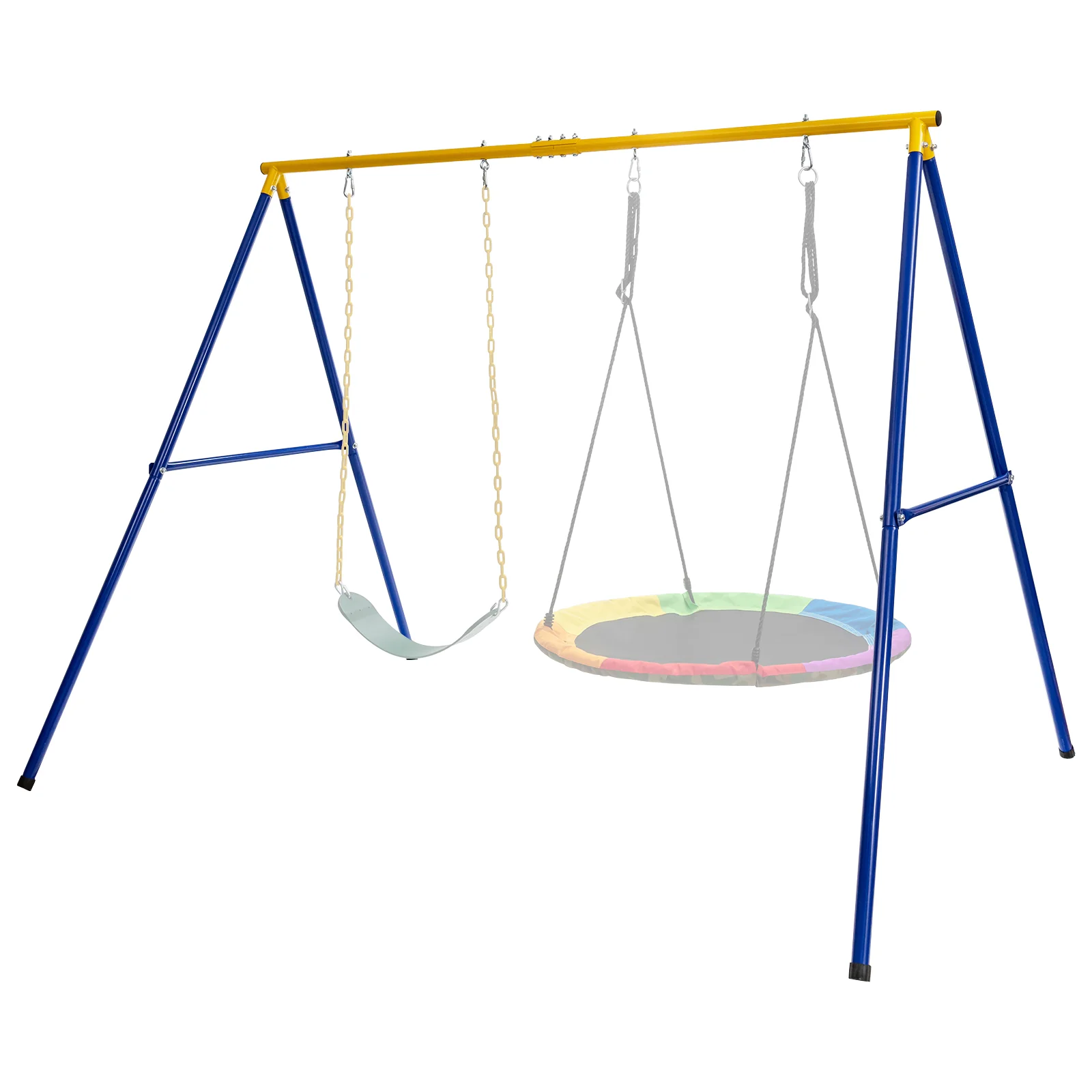 Extra-Large A-Shaped Swing Stand, 660 LBS, Anti-Slip Footpads, Yellow - Image 5