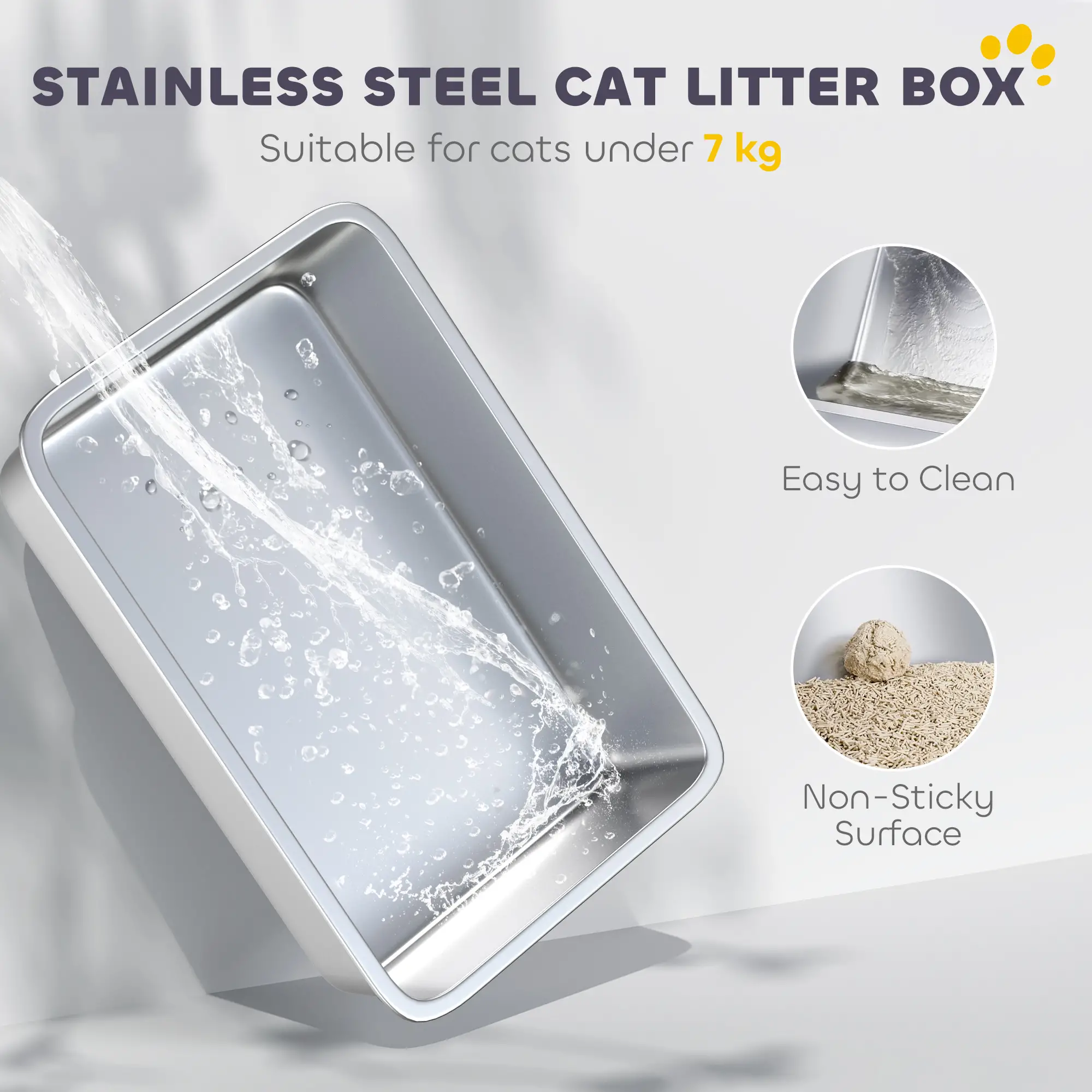Extra Large Stainless Steel Litter Box, Enclosed for Big Cats - Image 4