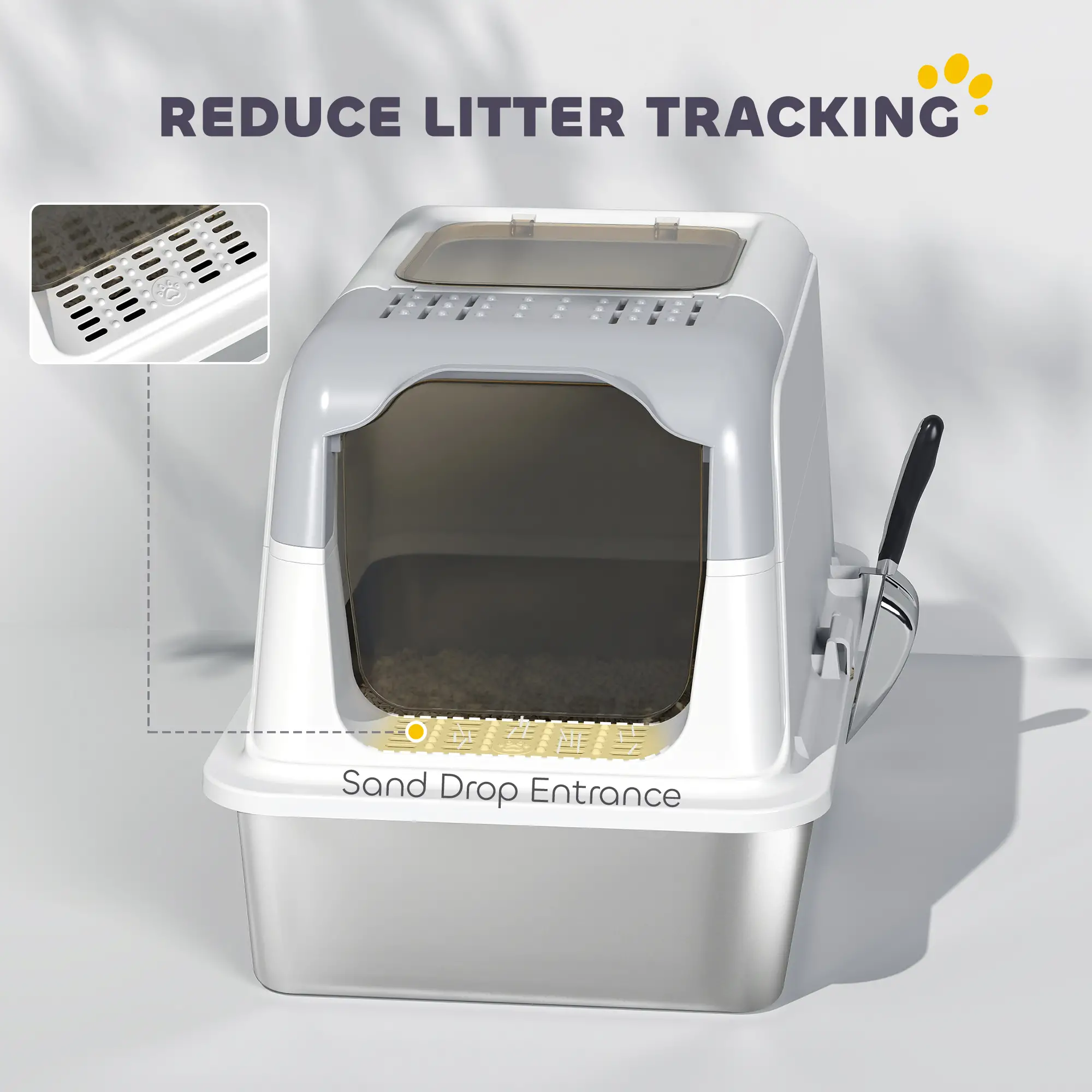 Extra Large Stainless Steel Litter Box, Enclosed for Big Cats - Image 6