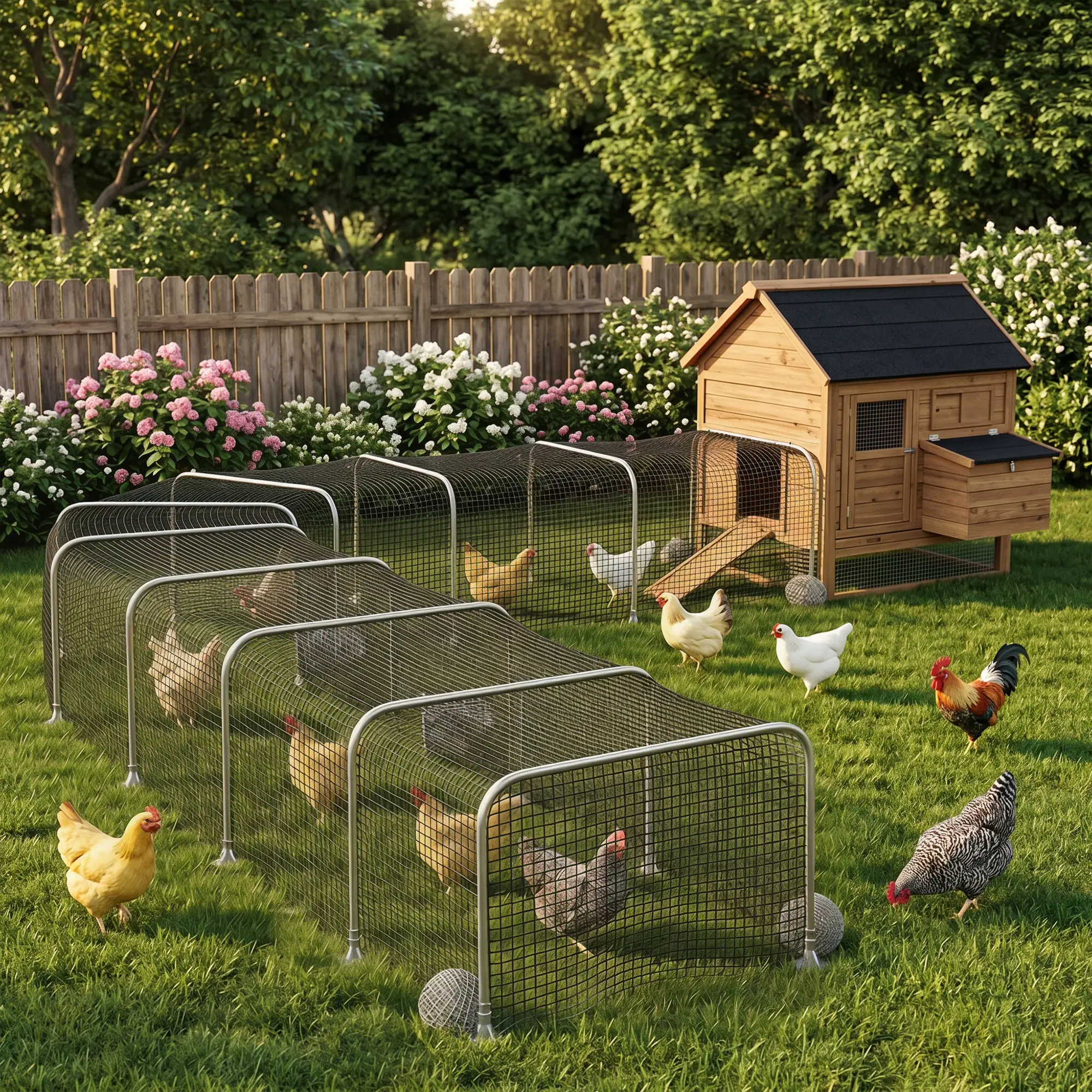 Extra Long Chicken Tunnel for Outside, 354" x 39" Galvanized Steel Chicken Run for 10-15 Chickens or Ducks - Image 2