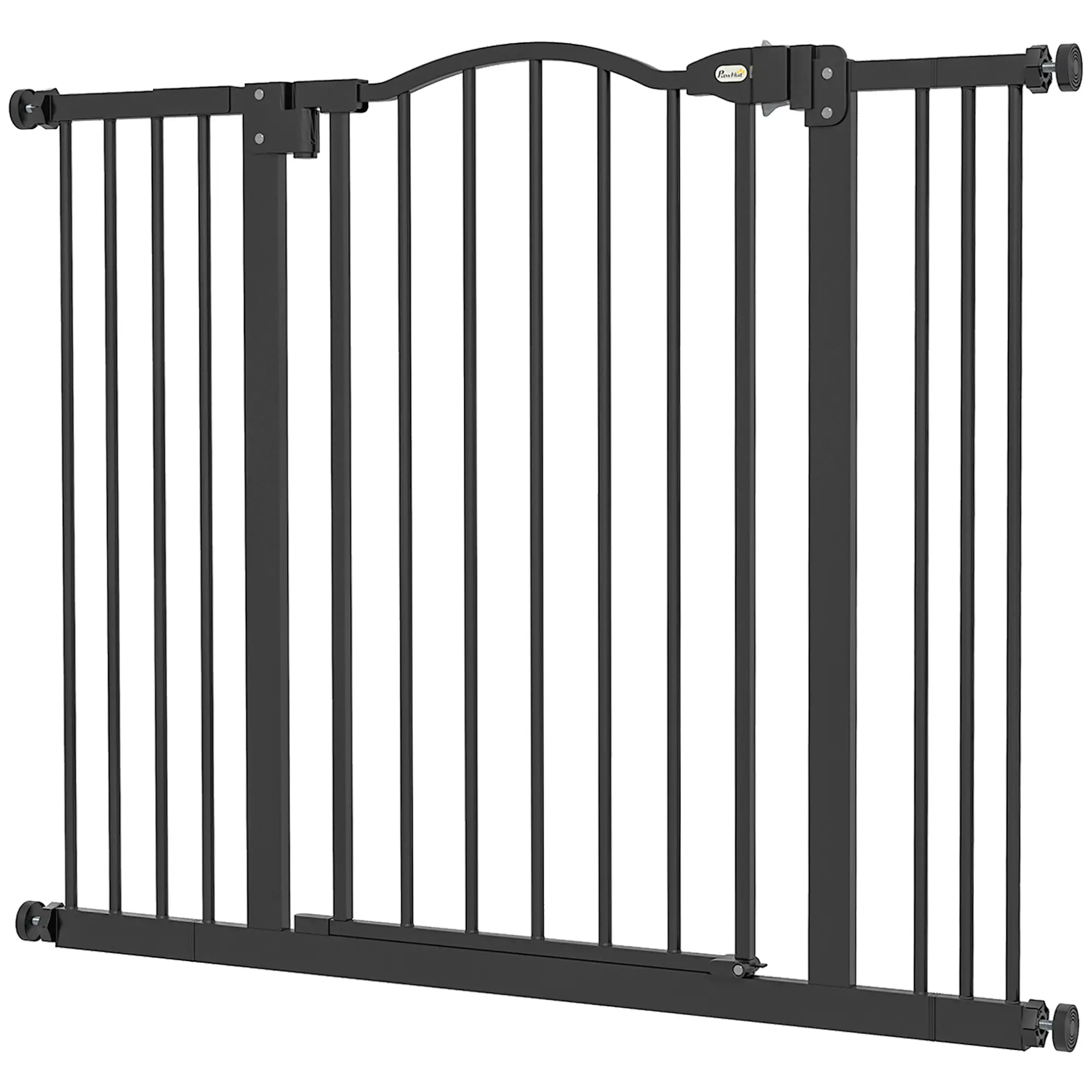 Extra Tall Dog Gate with Door, 29"-39", Black