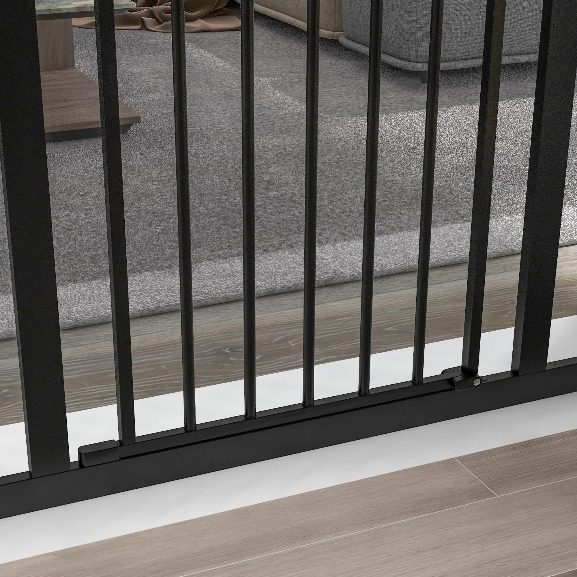 Extra Tall Dog Gate with Door, 29"-39", Black - Image 10