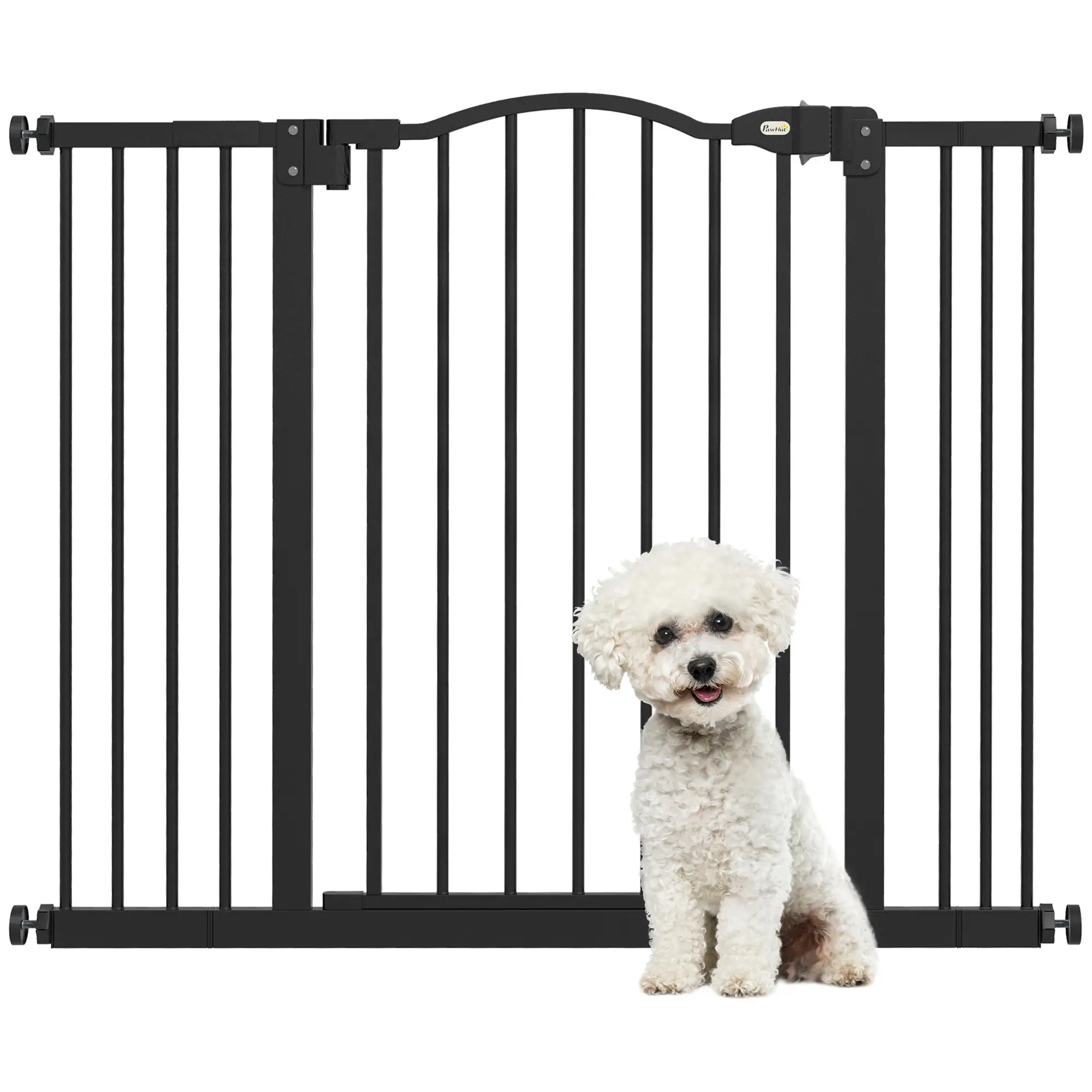 Extra Tall Dog Gate with Door, 29"-39", Black - Image 11