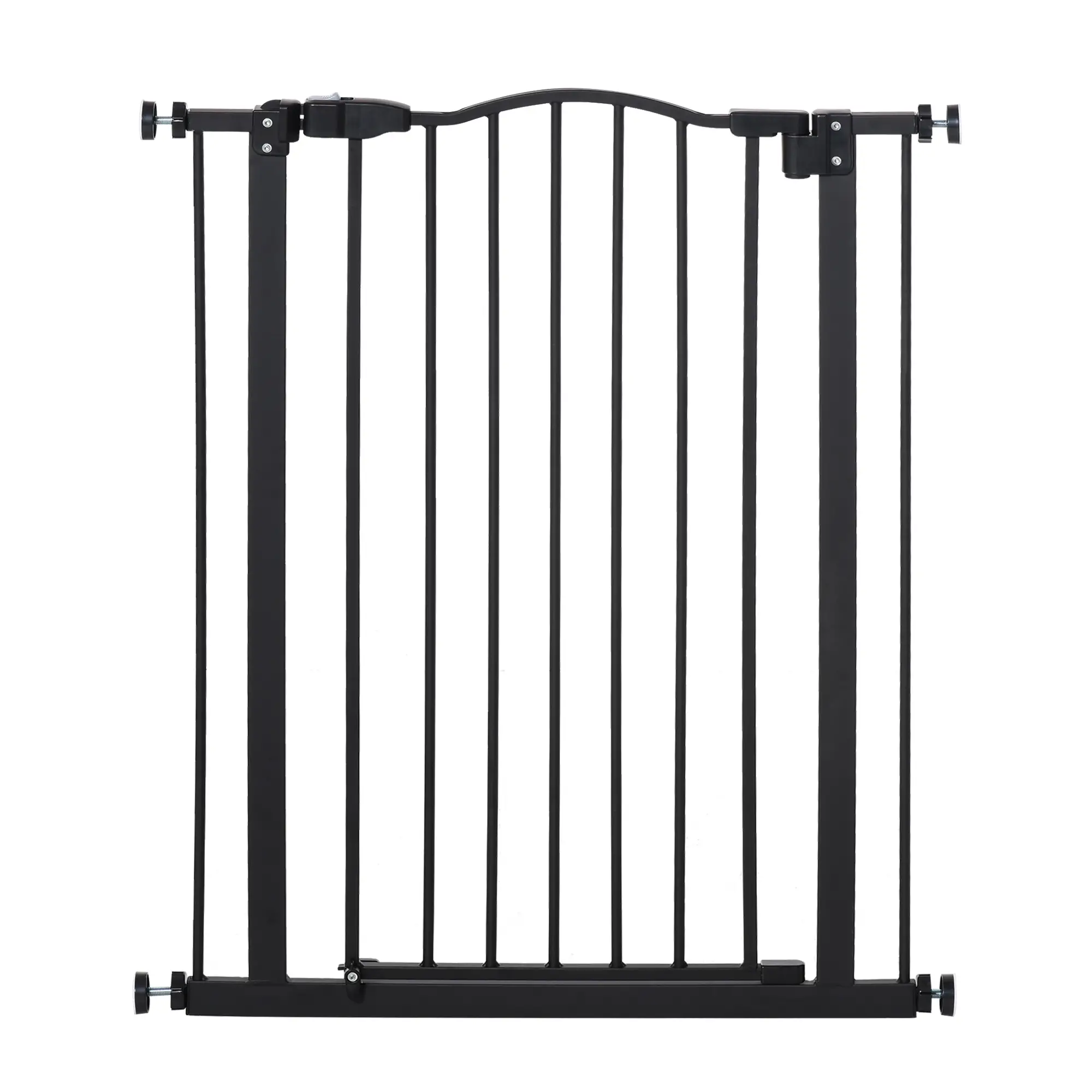 Extra Tall Dog Gate with Door, Pressure Fit, Auto Close, 29-32", Black - Image 11