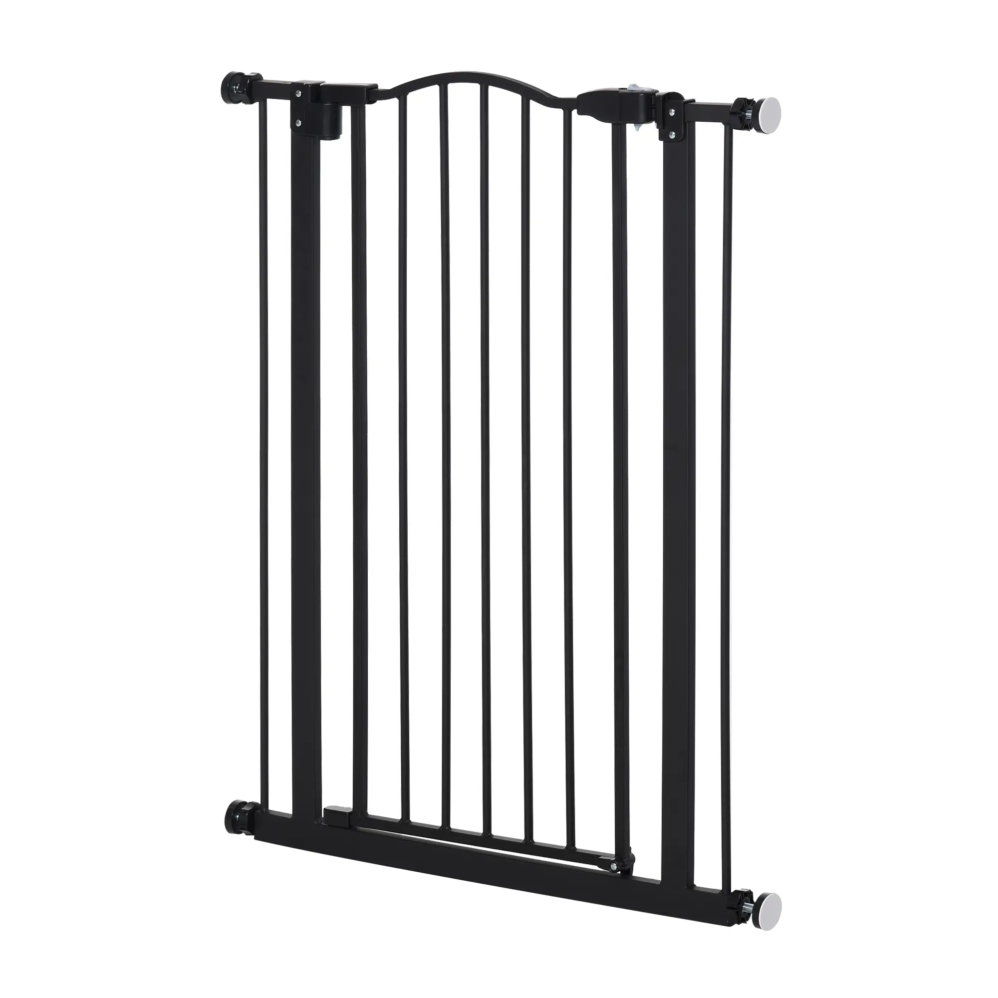 Extra Tall Dog Gate with Door, Pressure Fit, Auto Close, 29-32", Black - Image 9