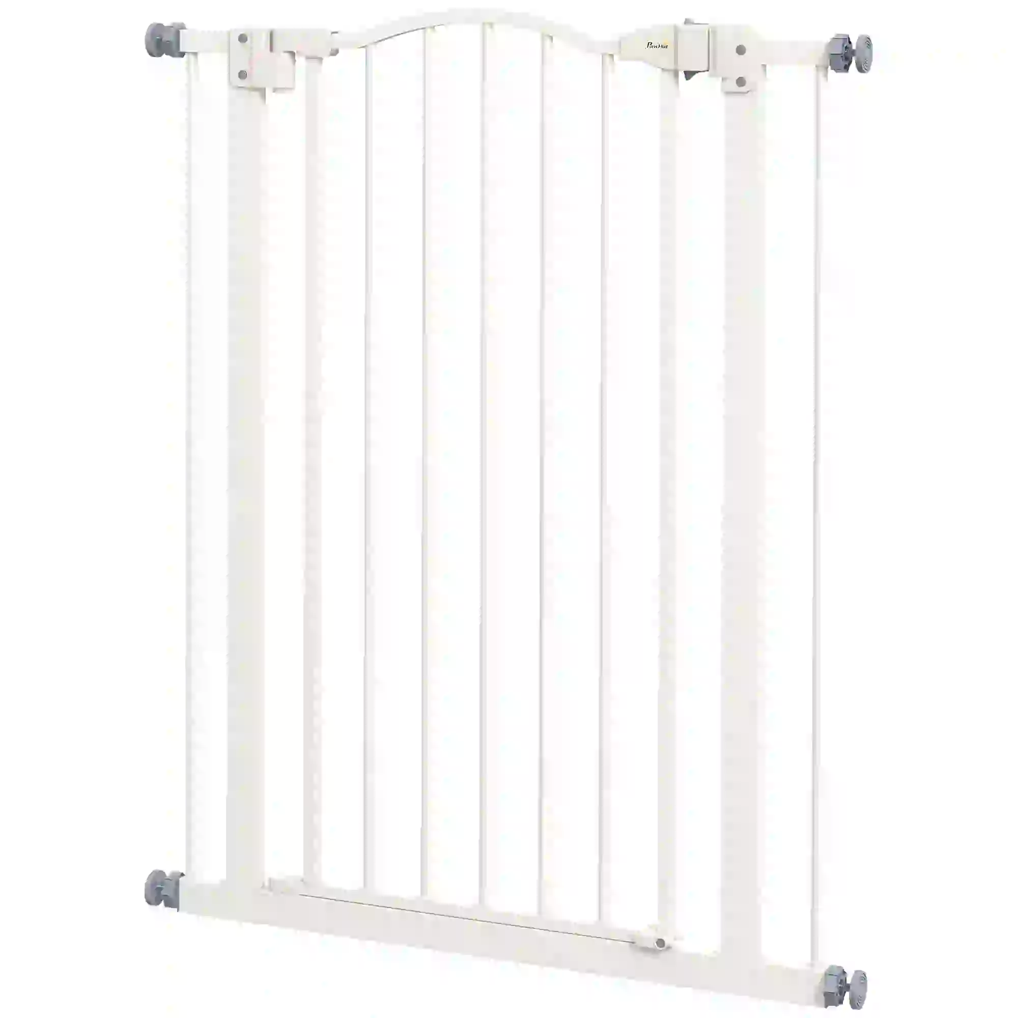 Extra Tall Dog Gate With Door, Pressure Fit, Auto Close, 29"-32", White