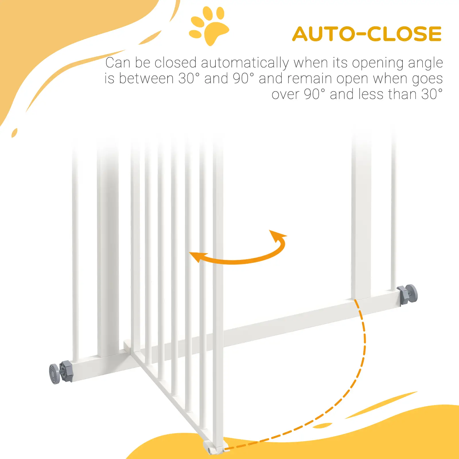 Extra Tall Dog Gate With Door, Pressure Fit, Auto Close, 29"-32", White - Image 5