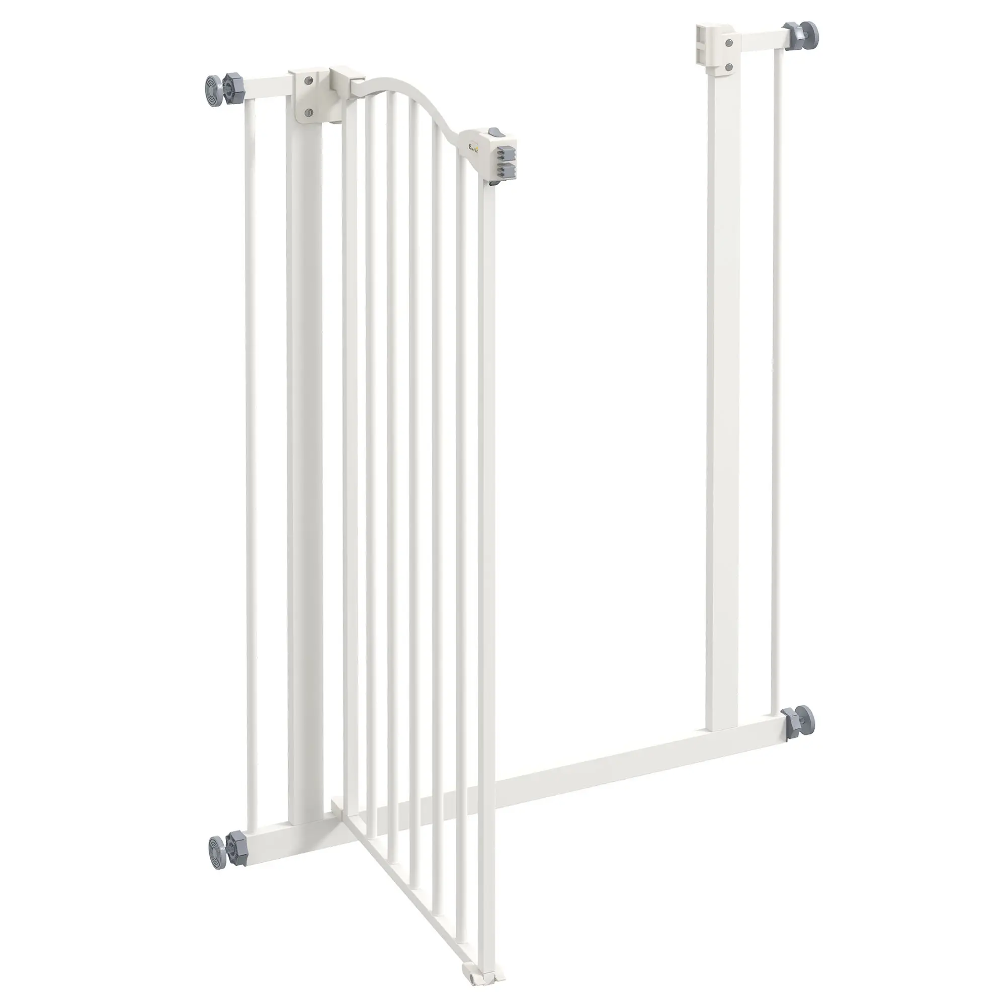 Extra Tall Dog Gate With Door, Pressure Fit, Auto Close, 29"-32", White - Image 9