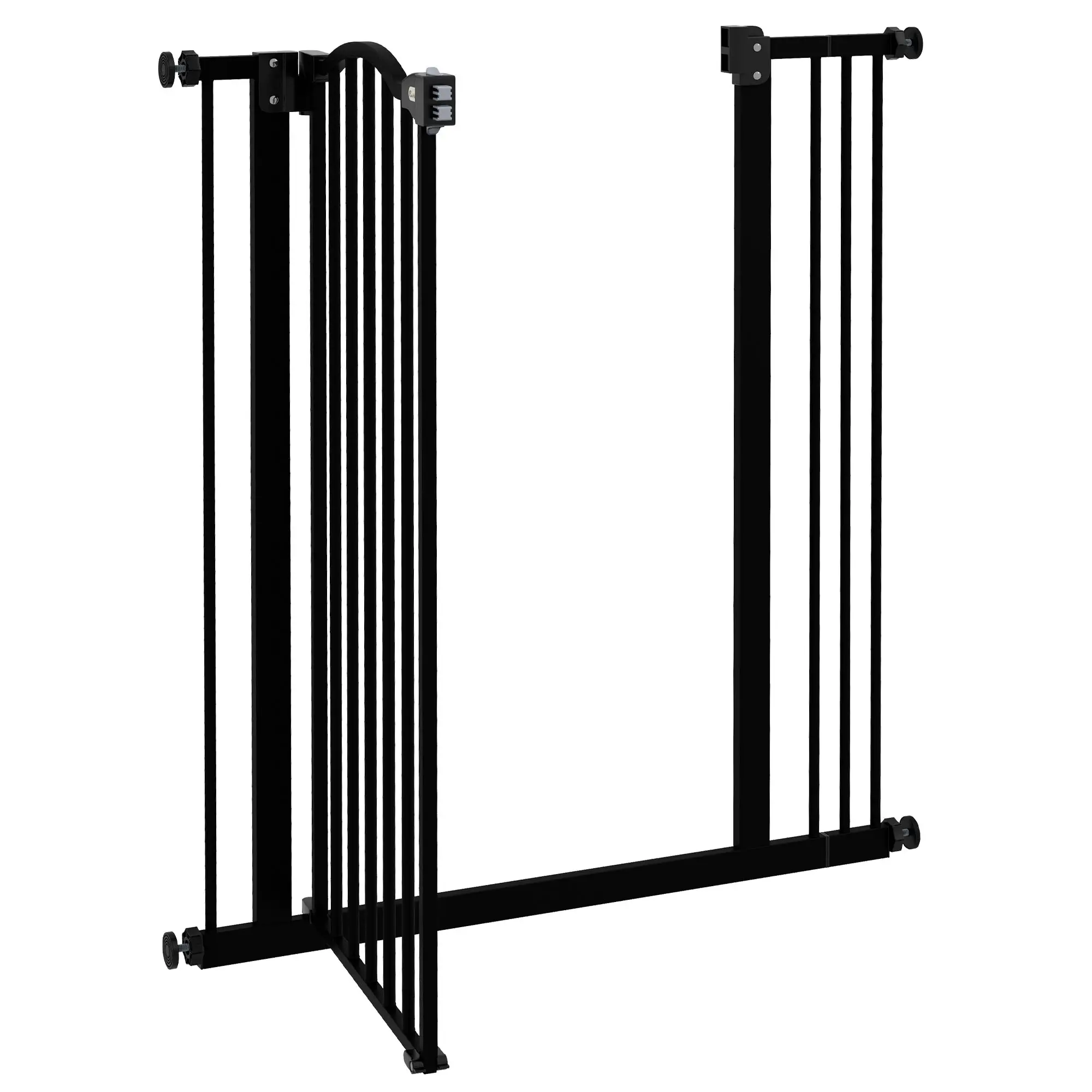 Extra Tall Dog Gate with Door, Pressure Fit, Auto Close, 29-34 Inch, Black - Image 9