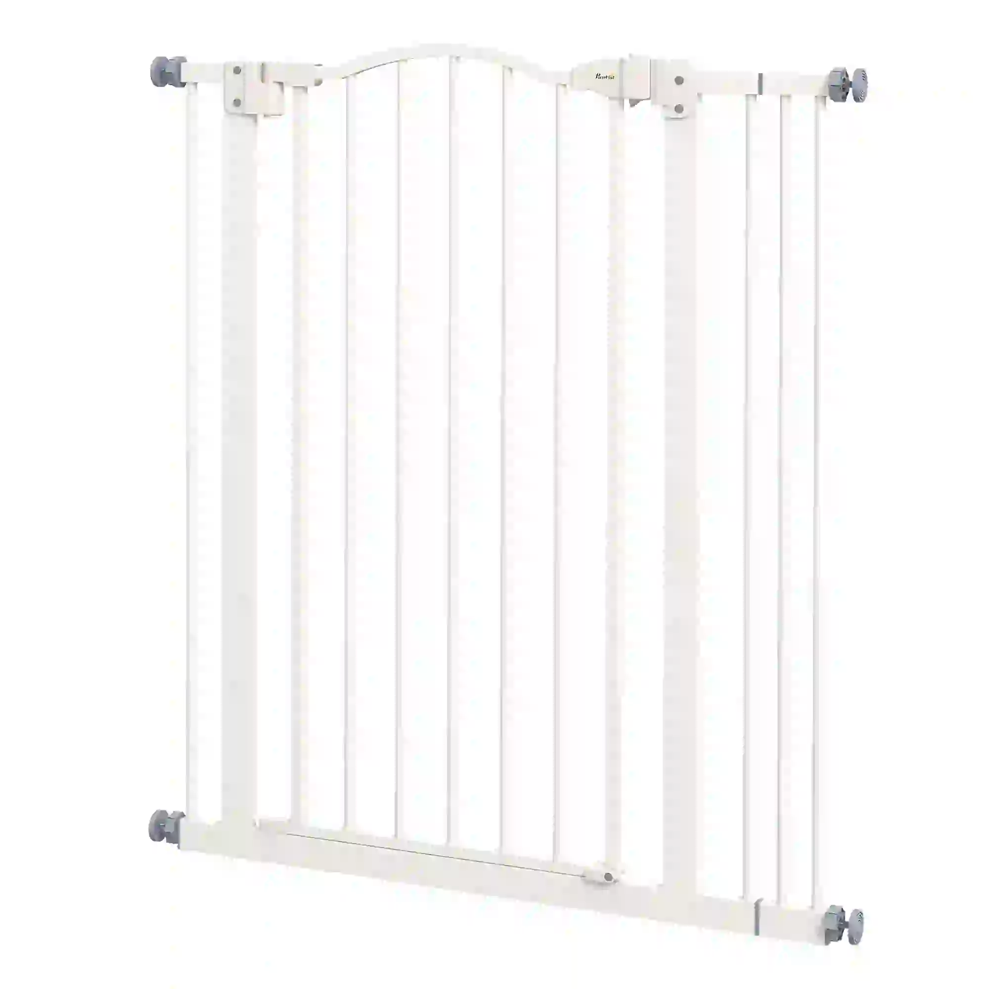 Extra Tall Dog Gate with Door, Pressure Fit, Auto Close, 29"-34", White