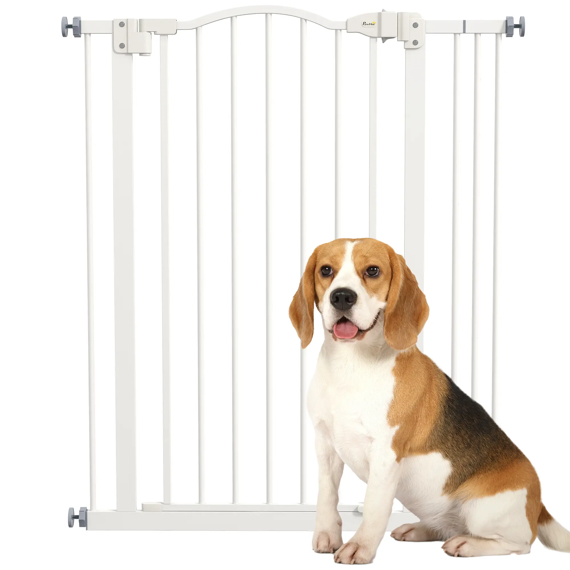 Extra Tall Dog Gate with Door, Pressure Fit, Auto Close, 29"-34", White - Image 11