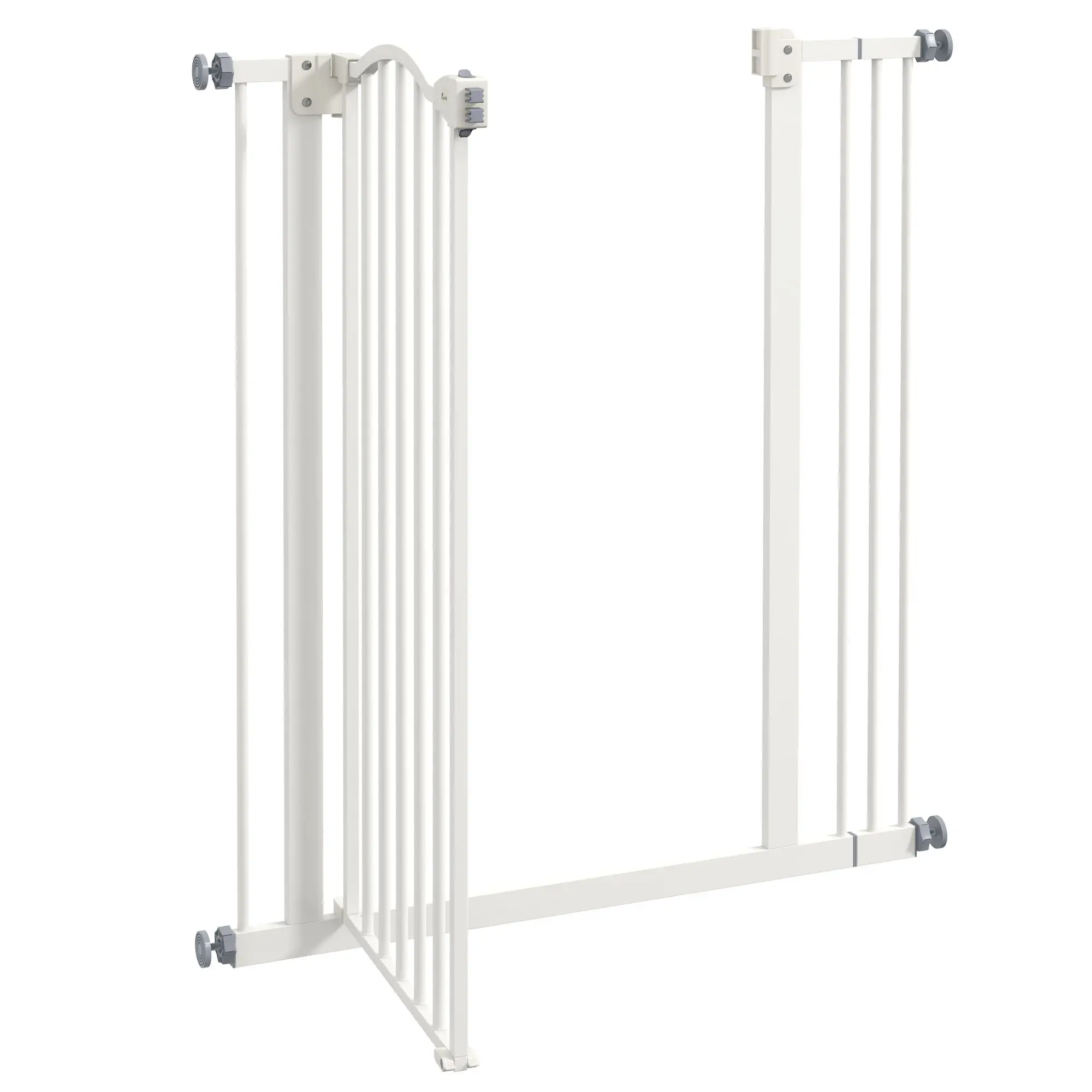 Extra Tall Dog Gate with Door, Pressure Fit, Auto Close, 29"-34", White - Image 9