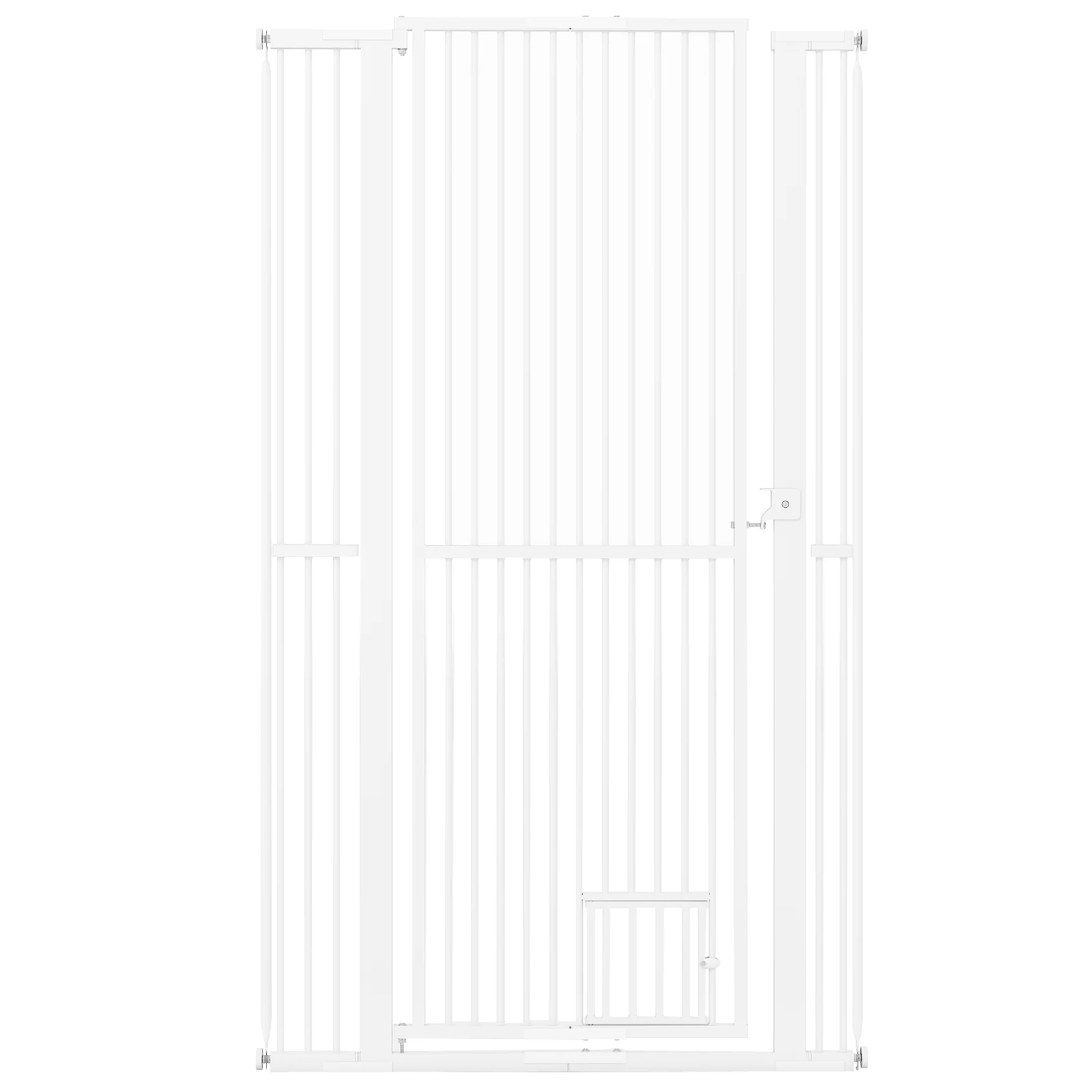 Extra Tall Pet Gate, 67.5" Metal Cat Gate, 30.5"-41" Wide Opening, White - Image 4