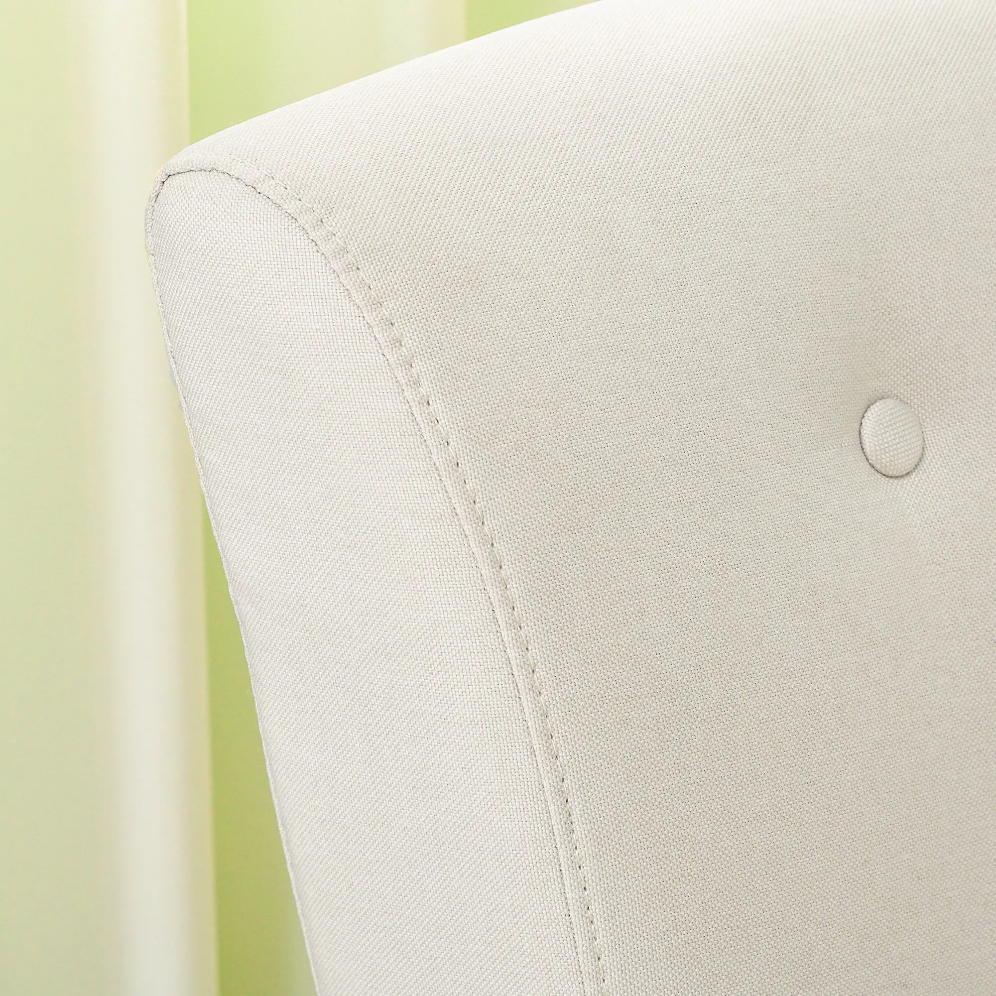 Fabric Accent Armchair, Modern Living Room Chair, Wood Legs, Cream White - Image 9