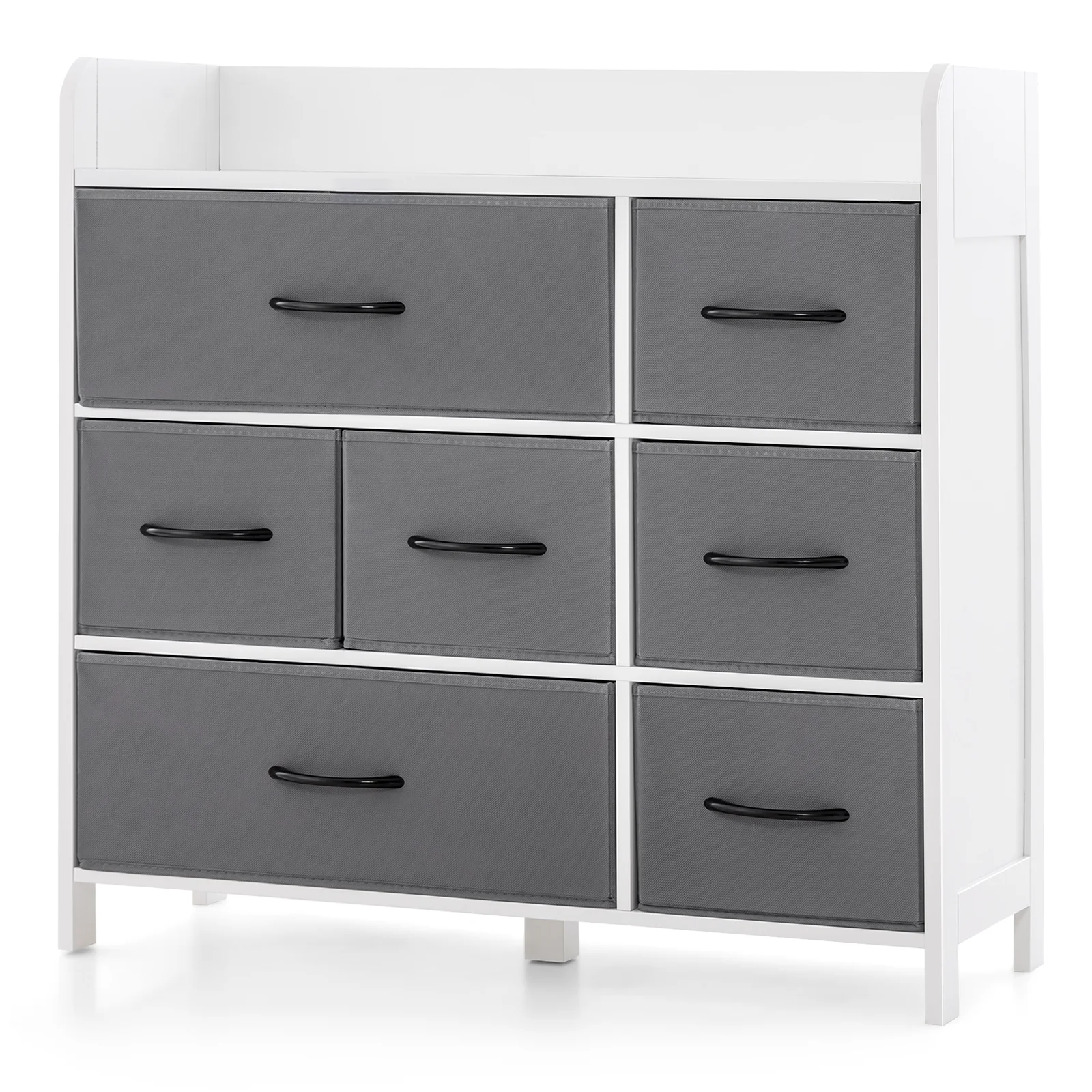 Fabric Dresser, 7 Drawers For Bedroom, White - Image 5