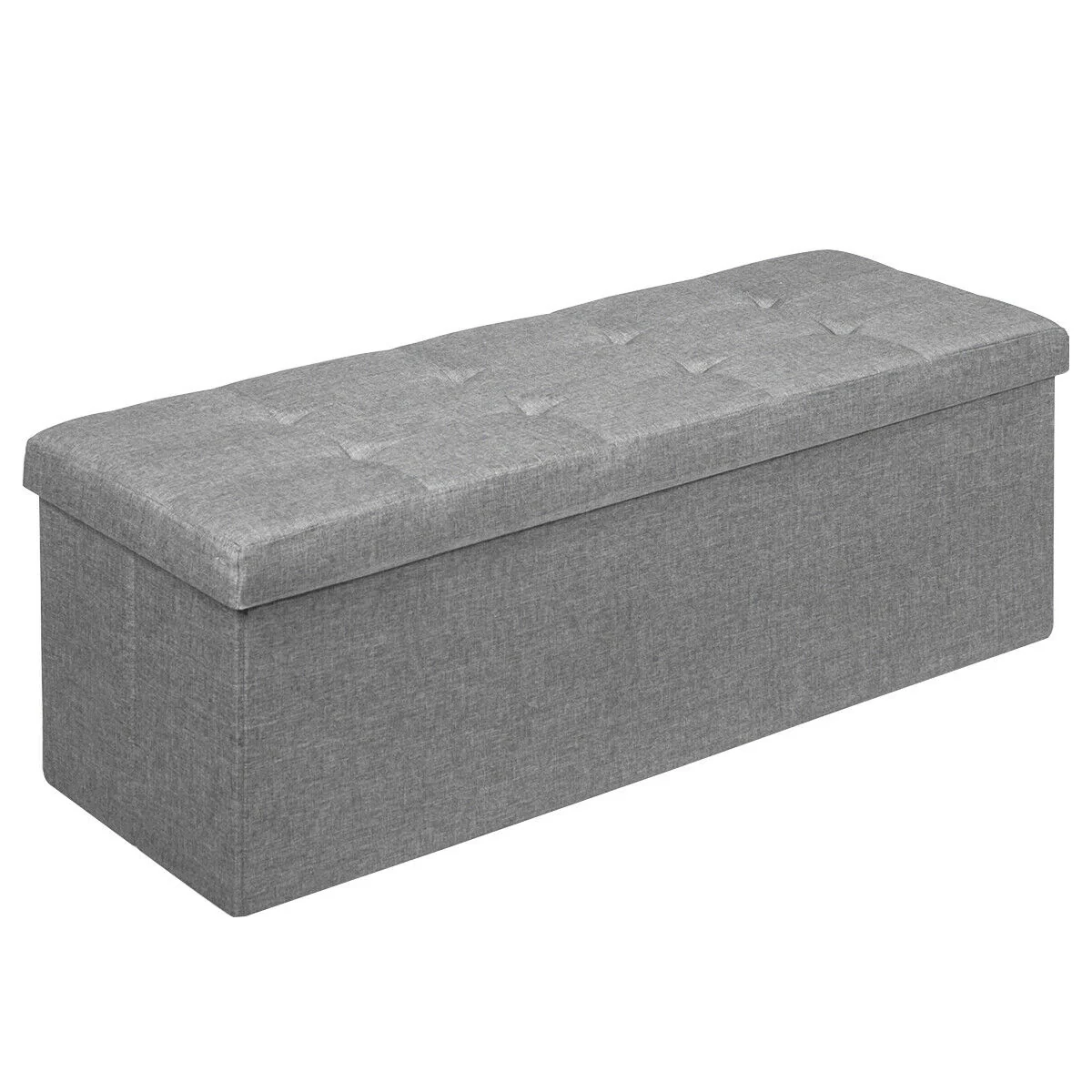 Fabric Folding Storage Bed End Bench, Light Gray - Image 10