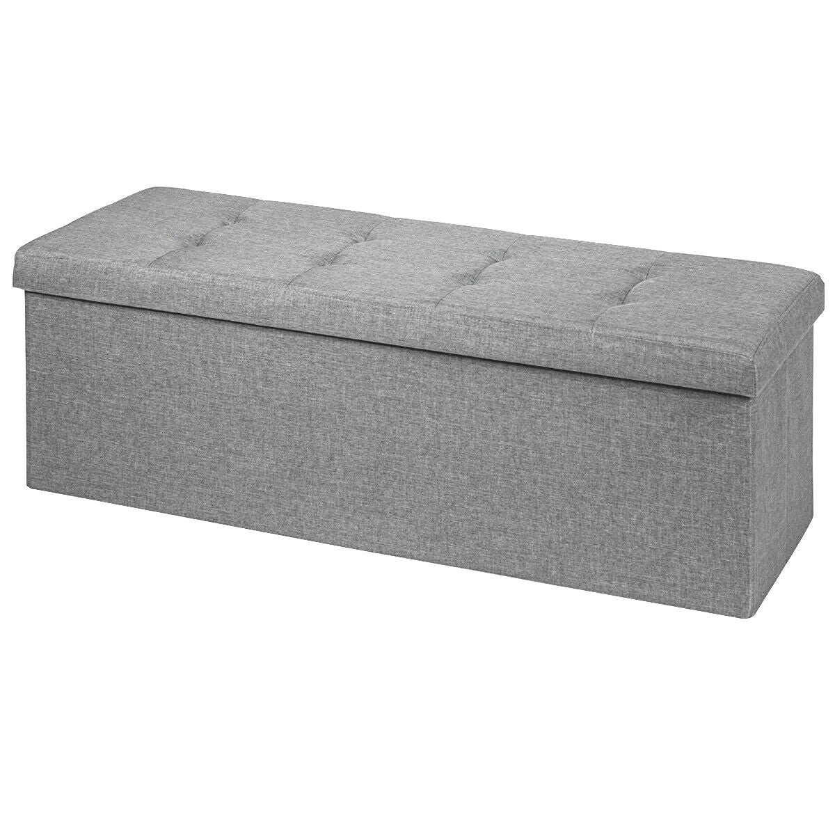 Fabric Folding Storage Bed End Bench, Light Gray - Image 4