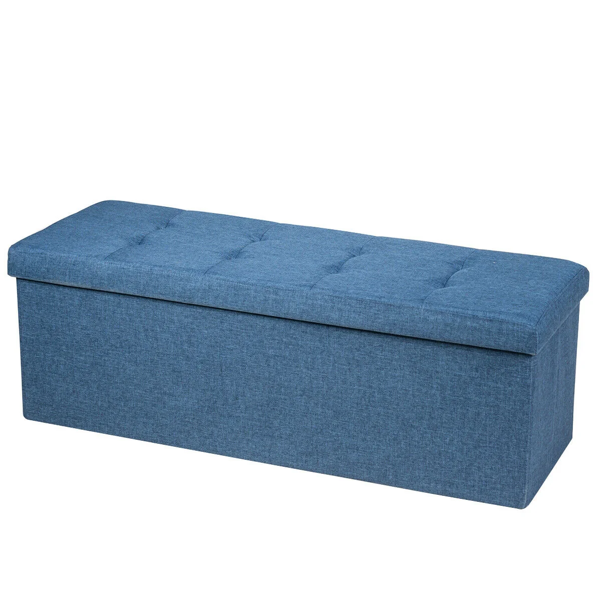 Fabric Folding Storage Bed End Bench, Navy - Image 4