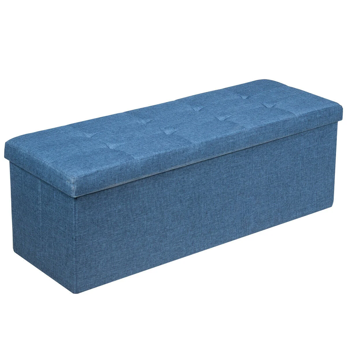 Fabric Folding Storage Bed End Bench, Navy - Image 9