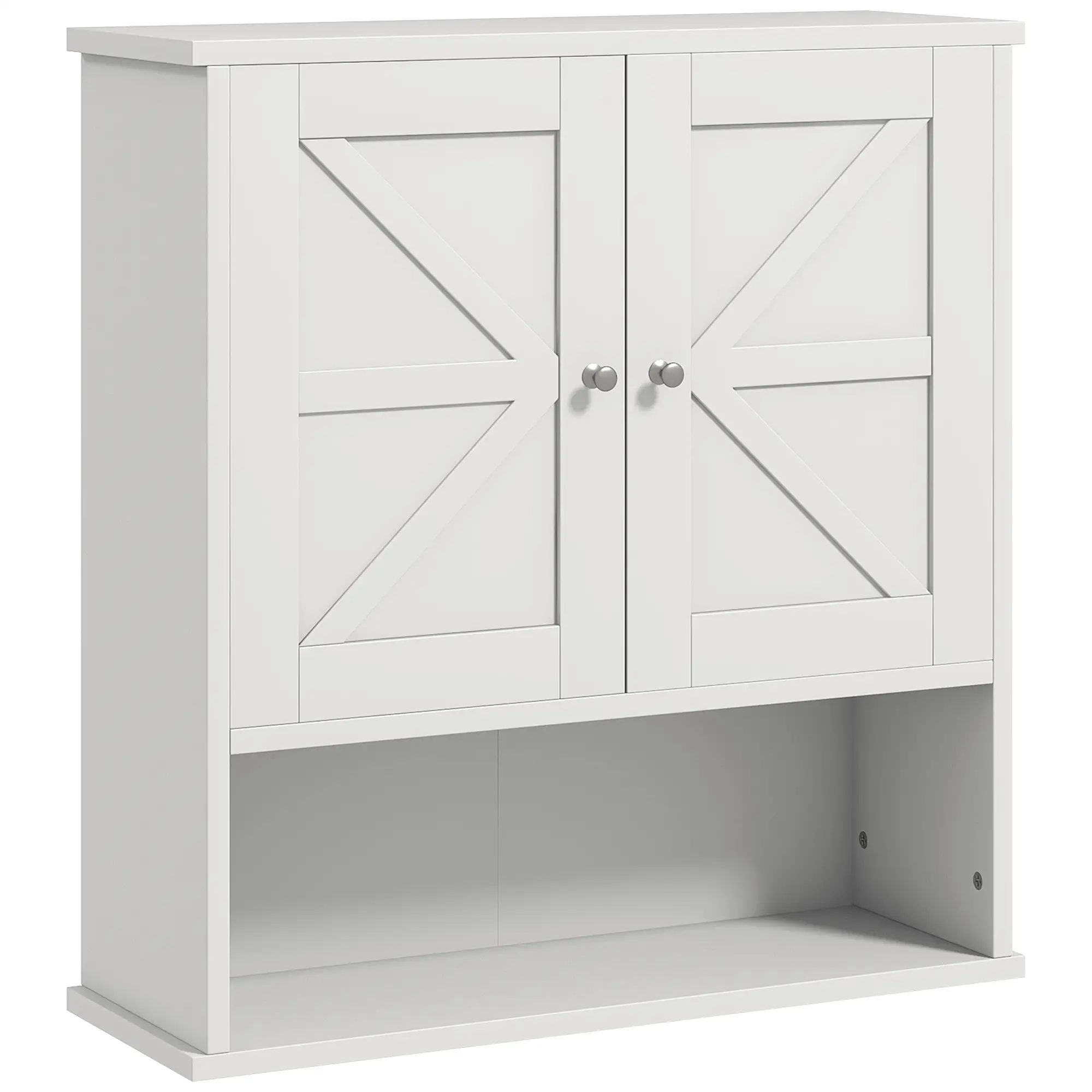 Farmhouse Bathroom Medicine Cabinet, Barn Doors, Adjustable Shelf, White - Image 12