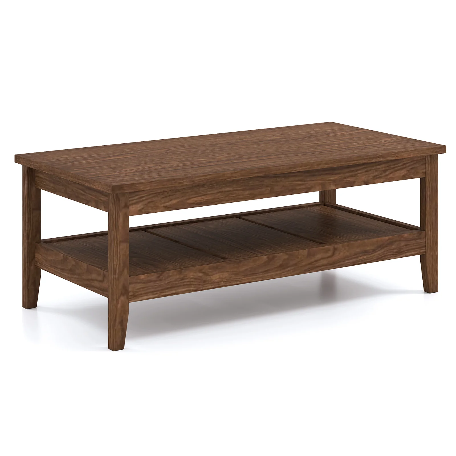 Farmhouse Coffee Table, Rustic Cocktail Center Table, Walnut - Image 4