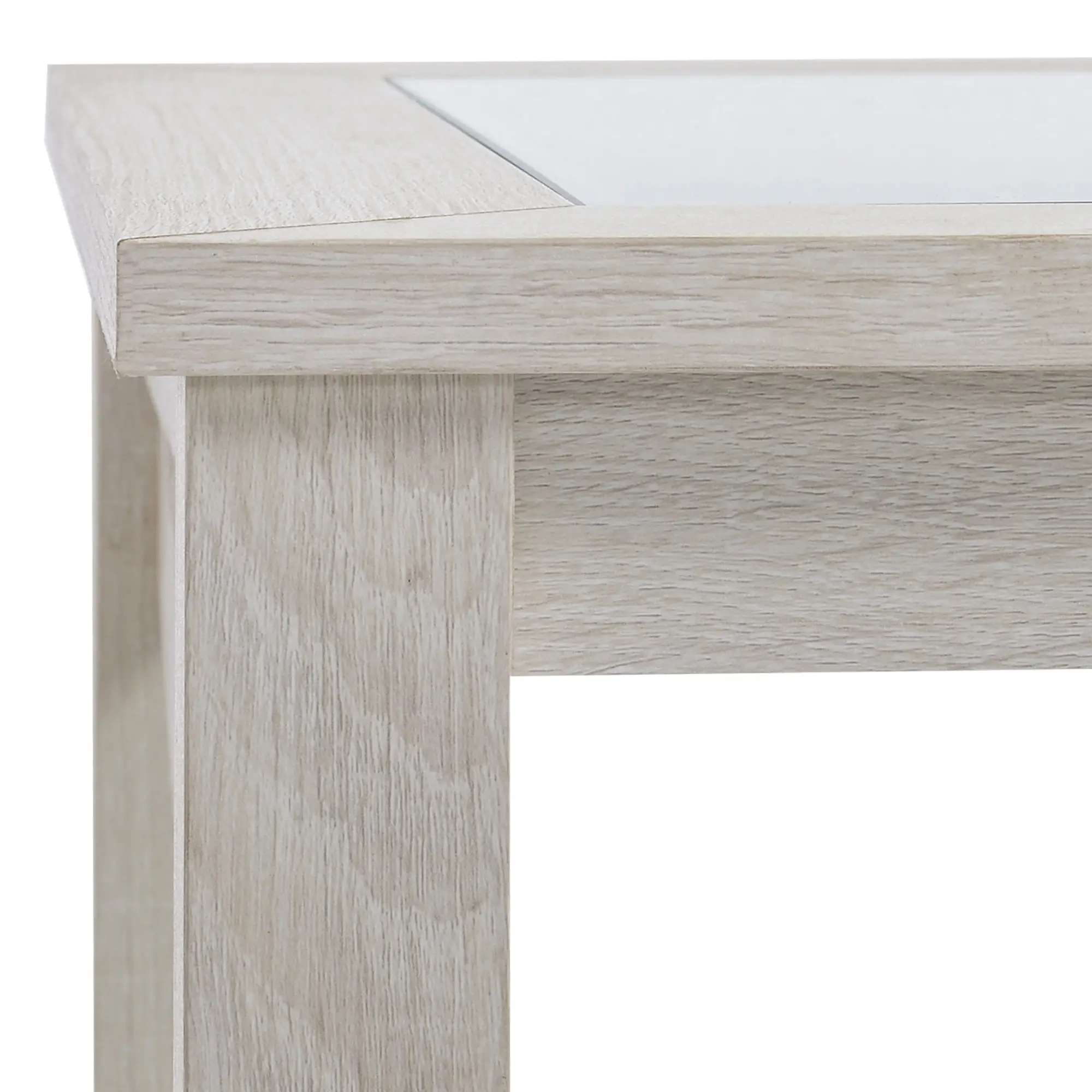 Farmhouse Coffee Table, Tempered Glass Top, 2-Tier with Storage Shelf - Image 10