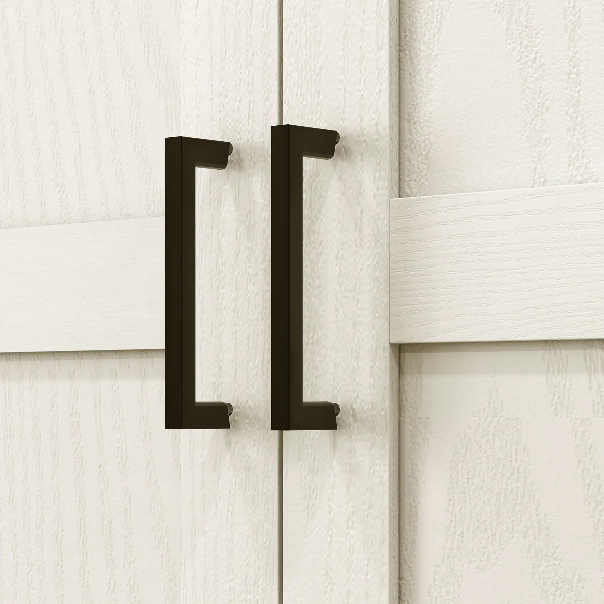 Farmhouse Kitchen Pantry Cabinet, Adjustable Shelves, White Cream - Image 10