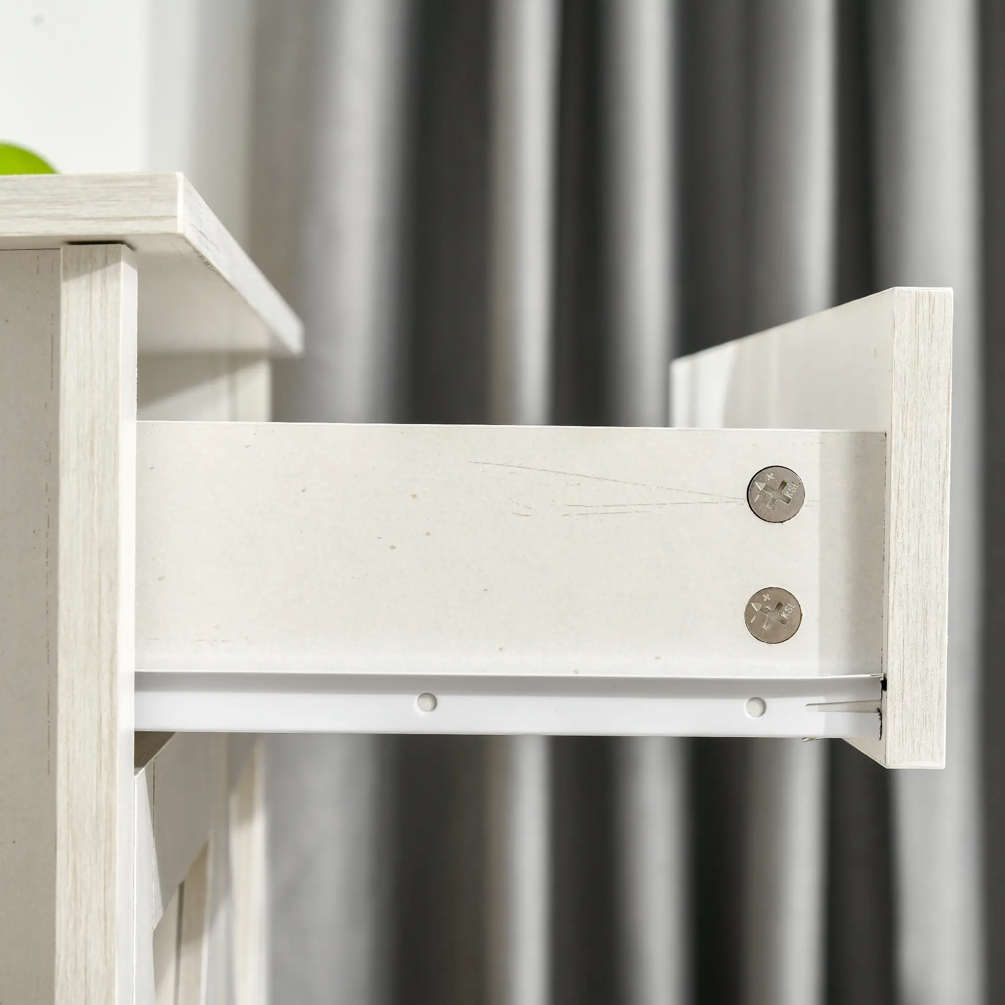 Farmhouse Sideboard Buffet, Storage Cabinet with Barn Doors, Distressed White, White - Image 9