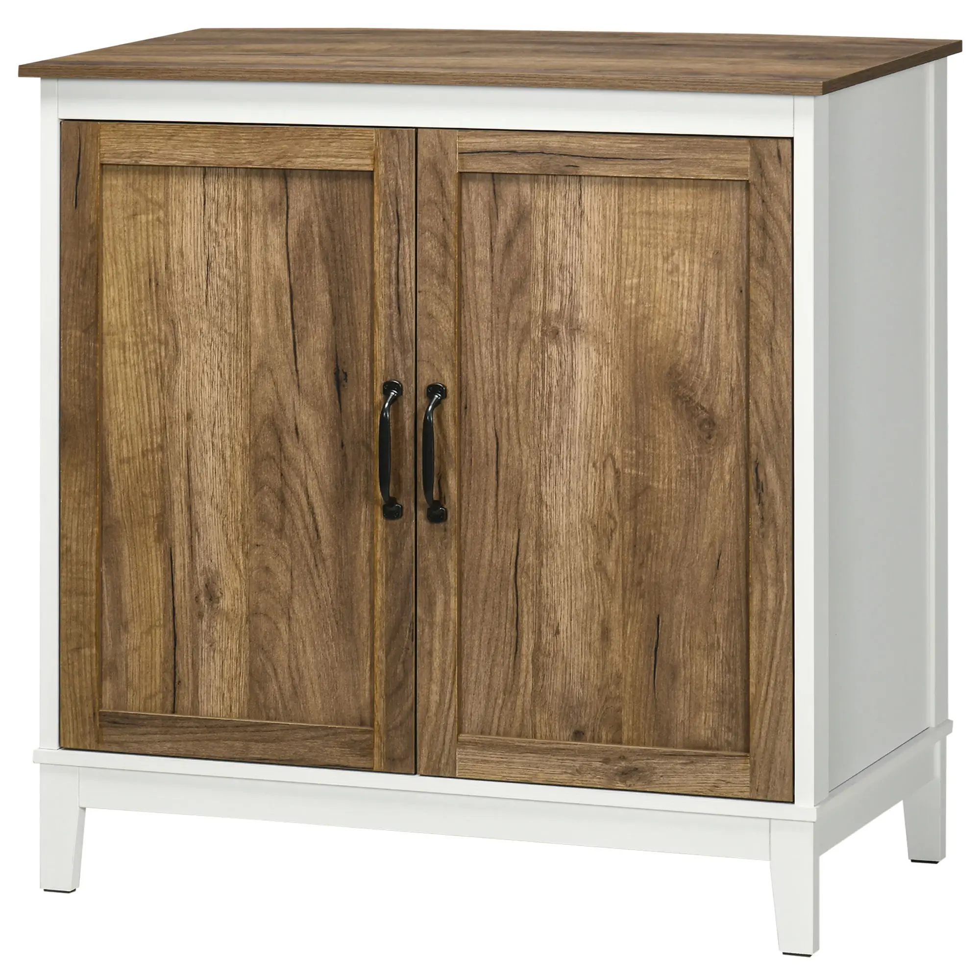 Farmhouse Sideboard, Storage Cabinet, 2 Doors, Shelves, 30.9" x 15.4" x 30.9", Dark Oak