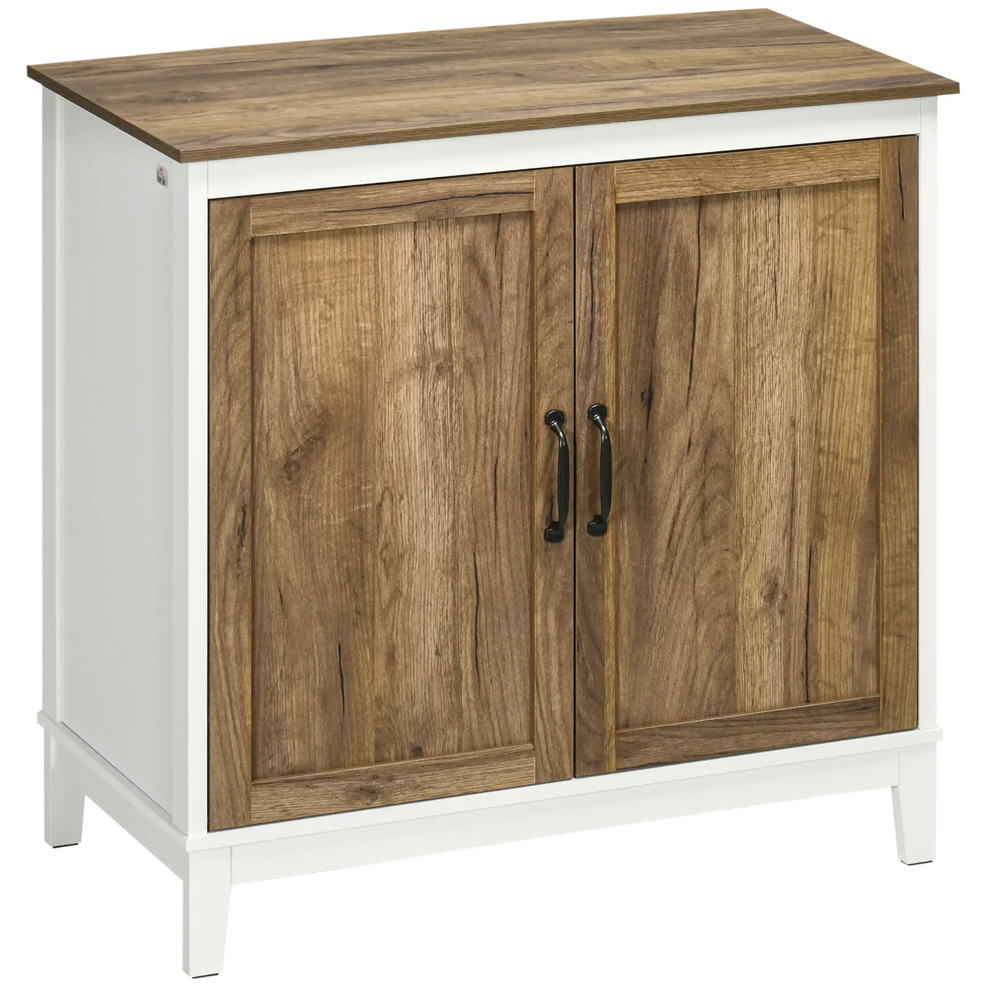 Farmhouse Sideboard, Storage Cabinet, 2 Doors, Shelves, 30.9" x 15.4" x 30.9", Dark Oak - Image 11