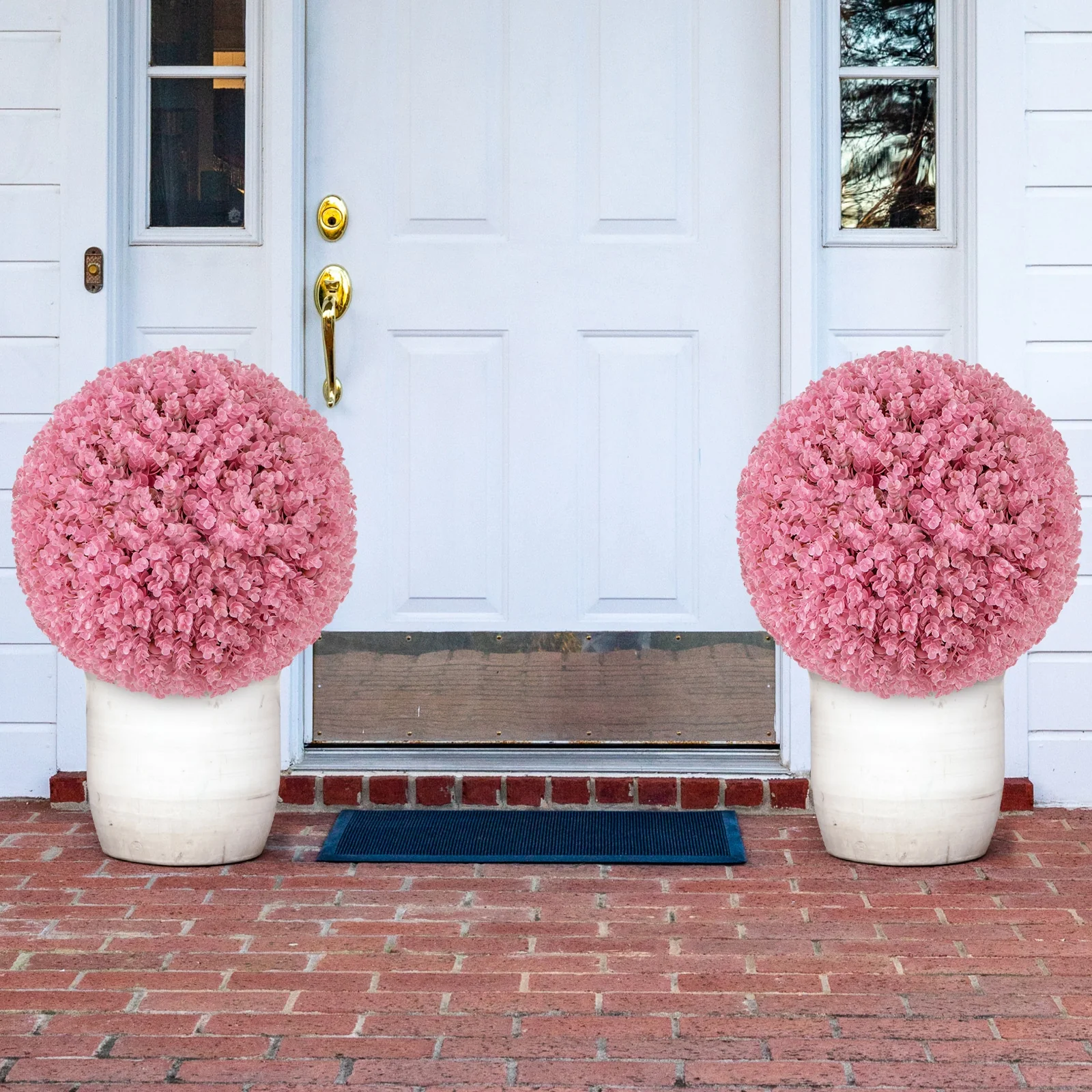 Faux Eucalyptus Decorative Balls, 17.5 Inch, Purple, Pink - Image 2