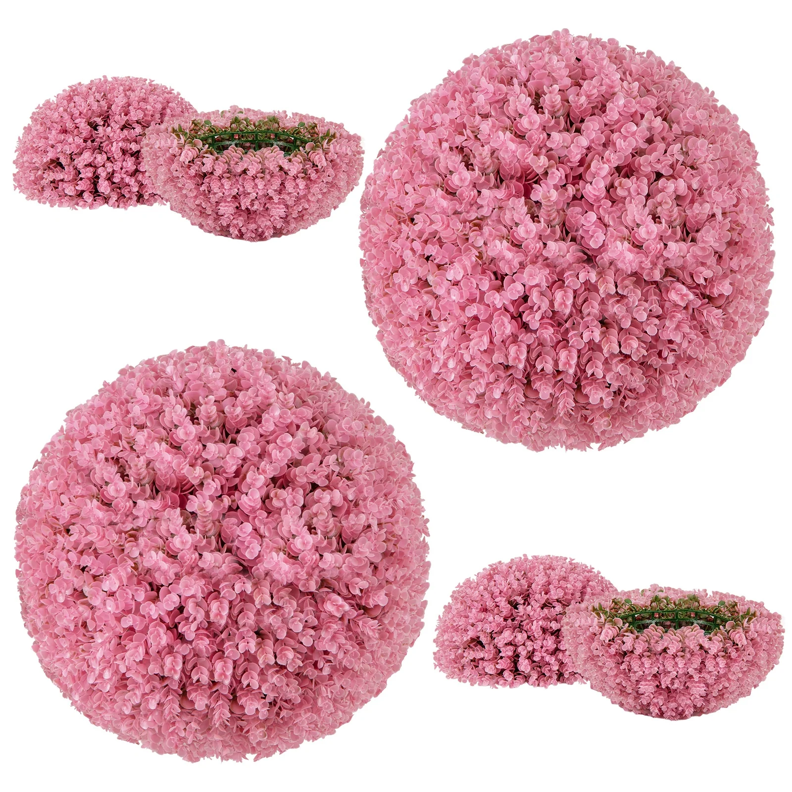 Faux Eucalyptus Decorative Balls, 17.5 Inch, Purple, Pink - Image 4