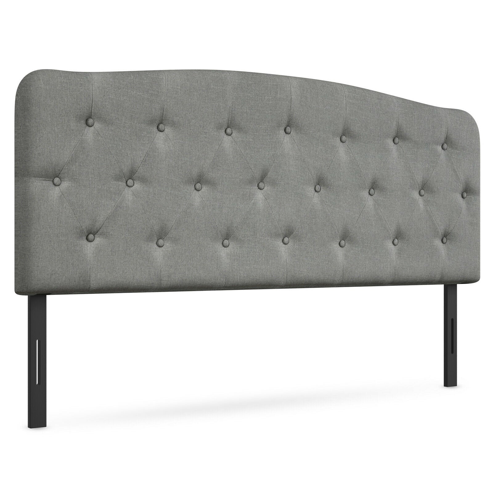 Faux Linen Headboard, Adjustable Heights, Light Gray