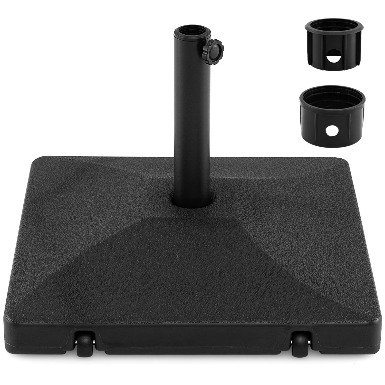 Fillable Umbrella Base, 90 LBS Heavy Duty With 2 Wheels, Black - Image 4
