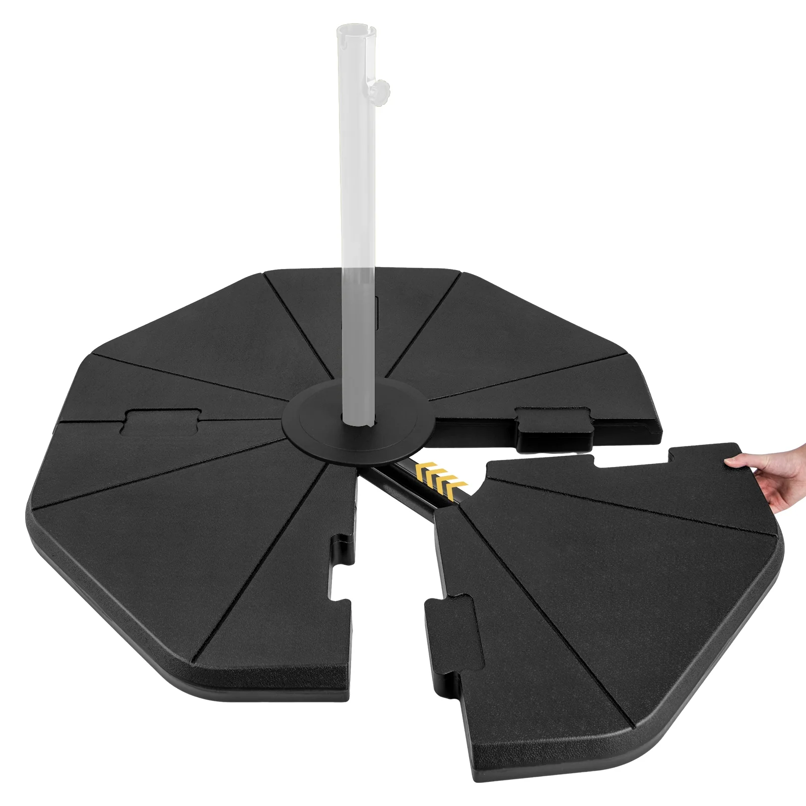 Fillable Umbrella Base Stand, 4-Piece, Black - Image 5