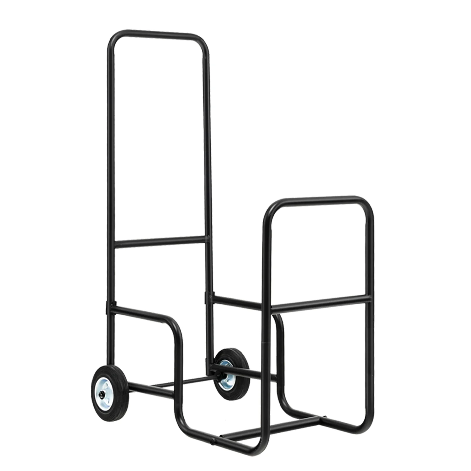 Firewood Log Cart Carrier, Anti-Slip Wheels, Black - Image 5