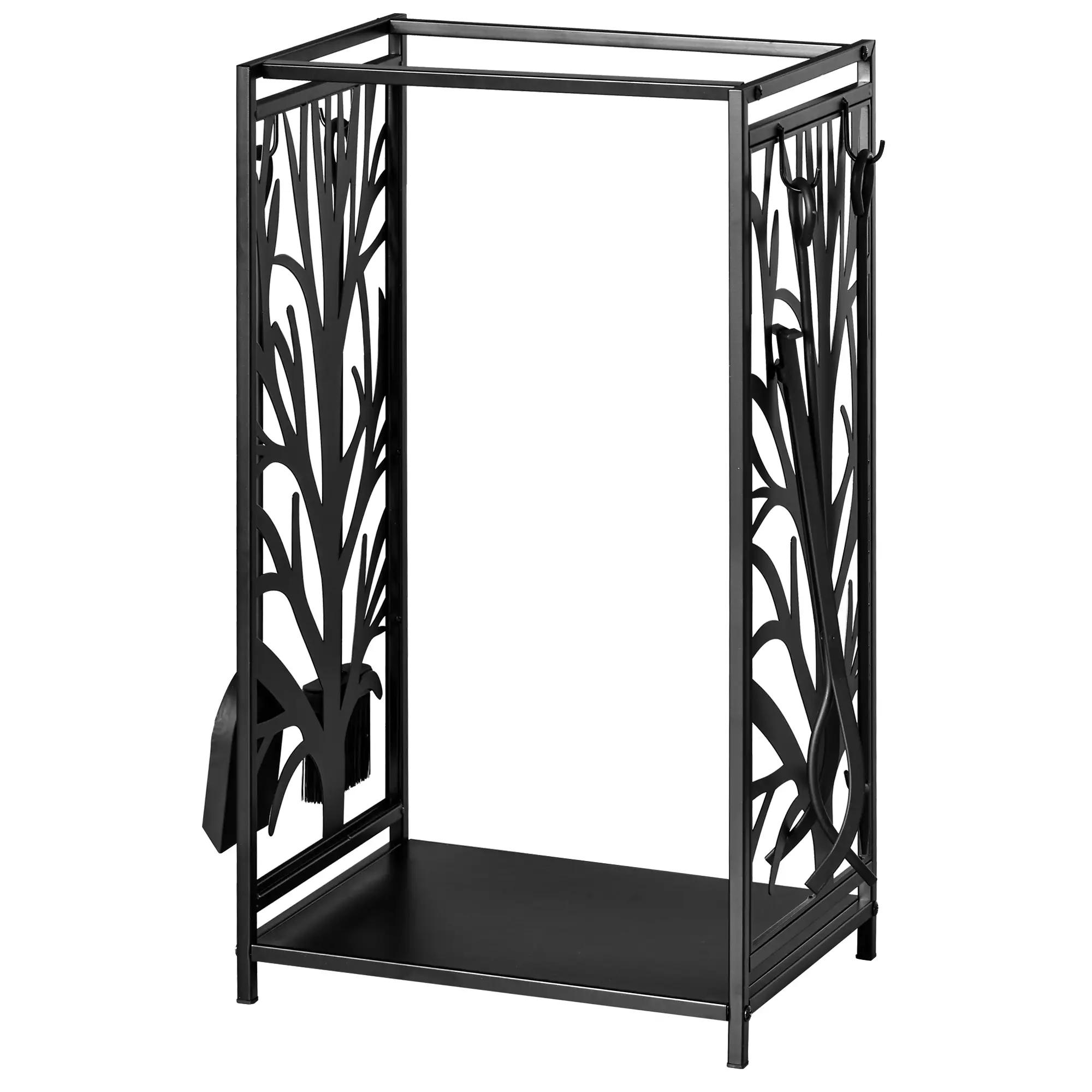Firewood Rack With 4 Tools, Log Holder, 18.1" x 11.8" x 27.6", Black - Image 11