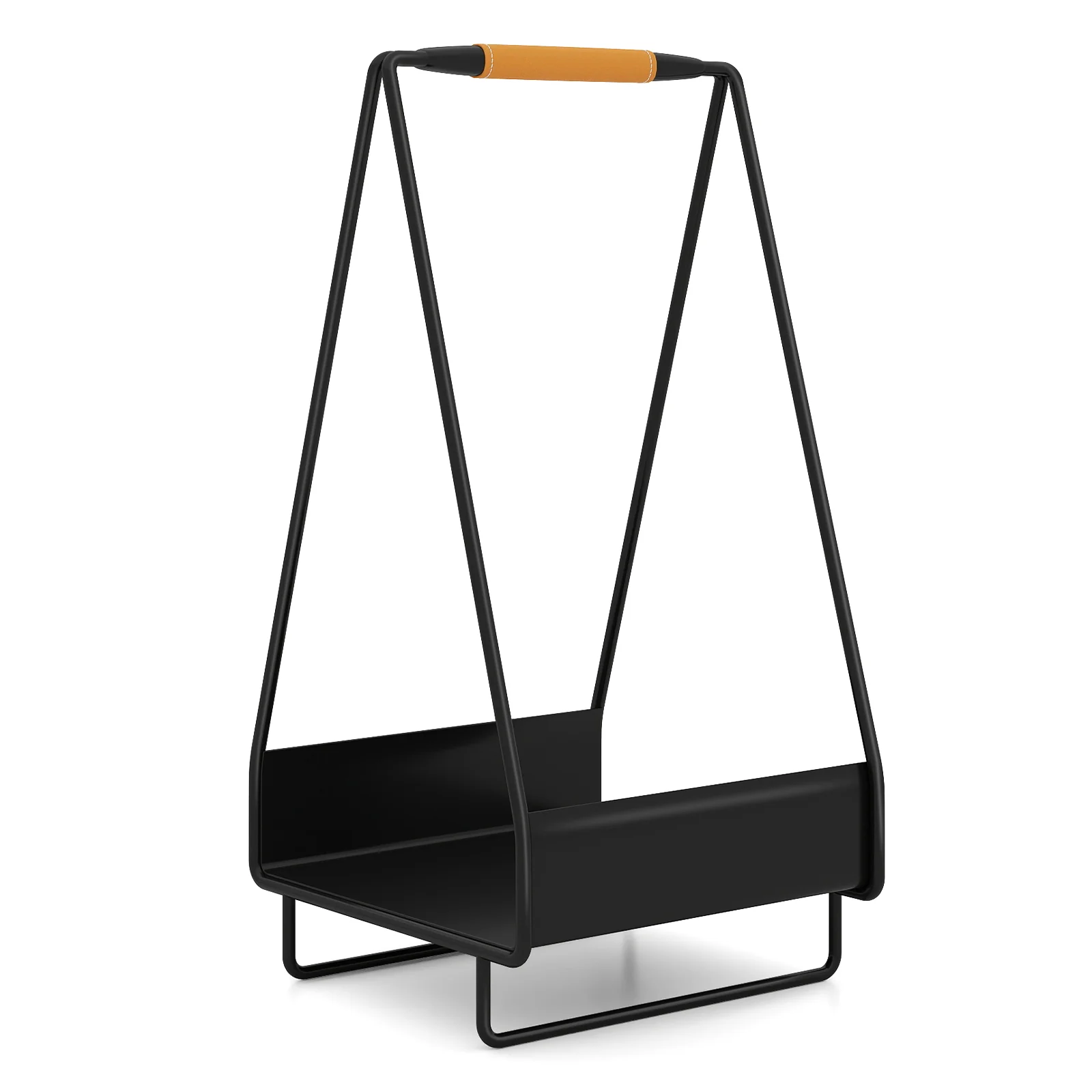 Firewood Storage Rack Heavy-duty Metal Log Holder with Handle and Square Rack - Image 5