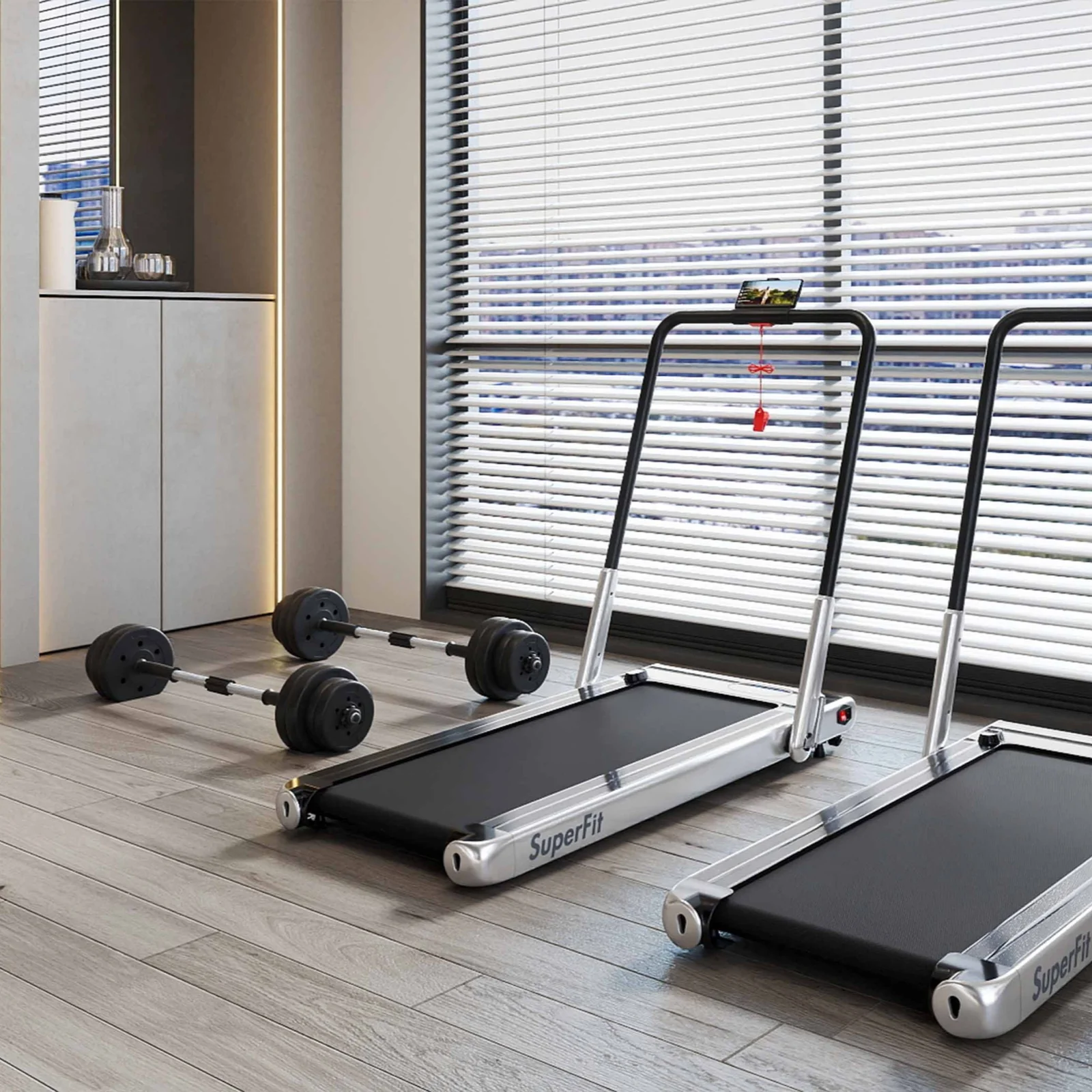 Fitness Room Set: Dumbbell Weight Set+3-in-1 3HP Folding Treadmill - Image 2